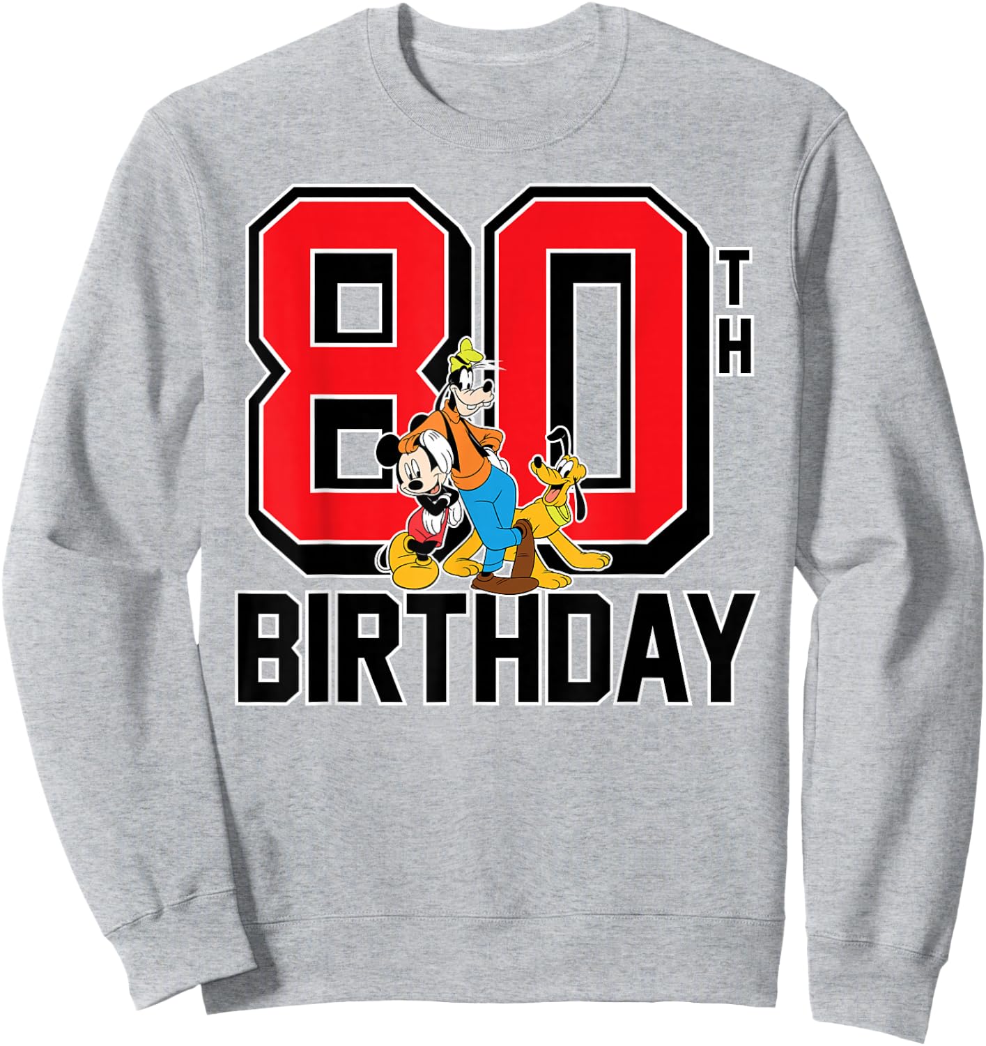 Mickey Mouse - Goofy Pluto 80th Birthday Sweatshirt - Sweatshirt | Ash