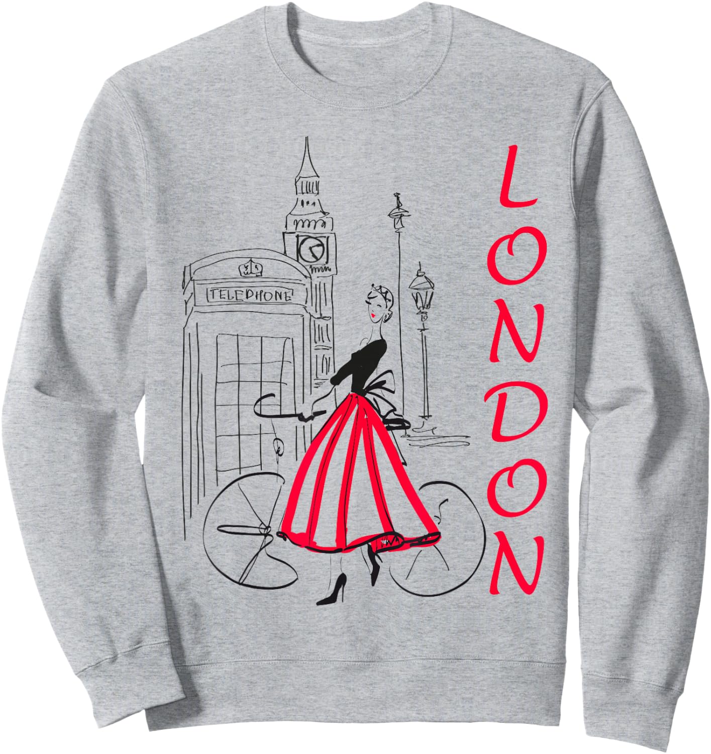 London - Woman - Big Ben Shirt - Bicycle - 5 Sweatshirt - Sweatshirt | Ash