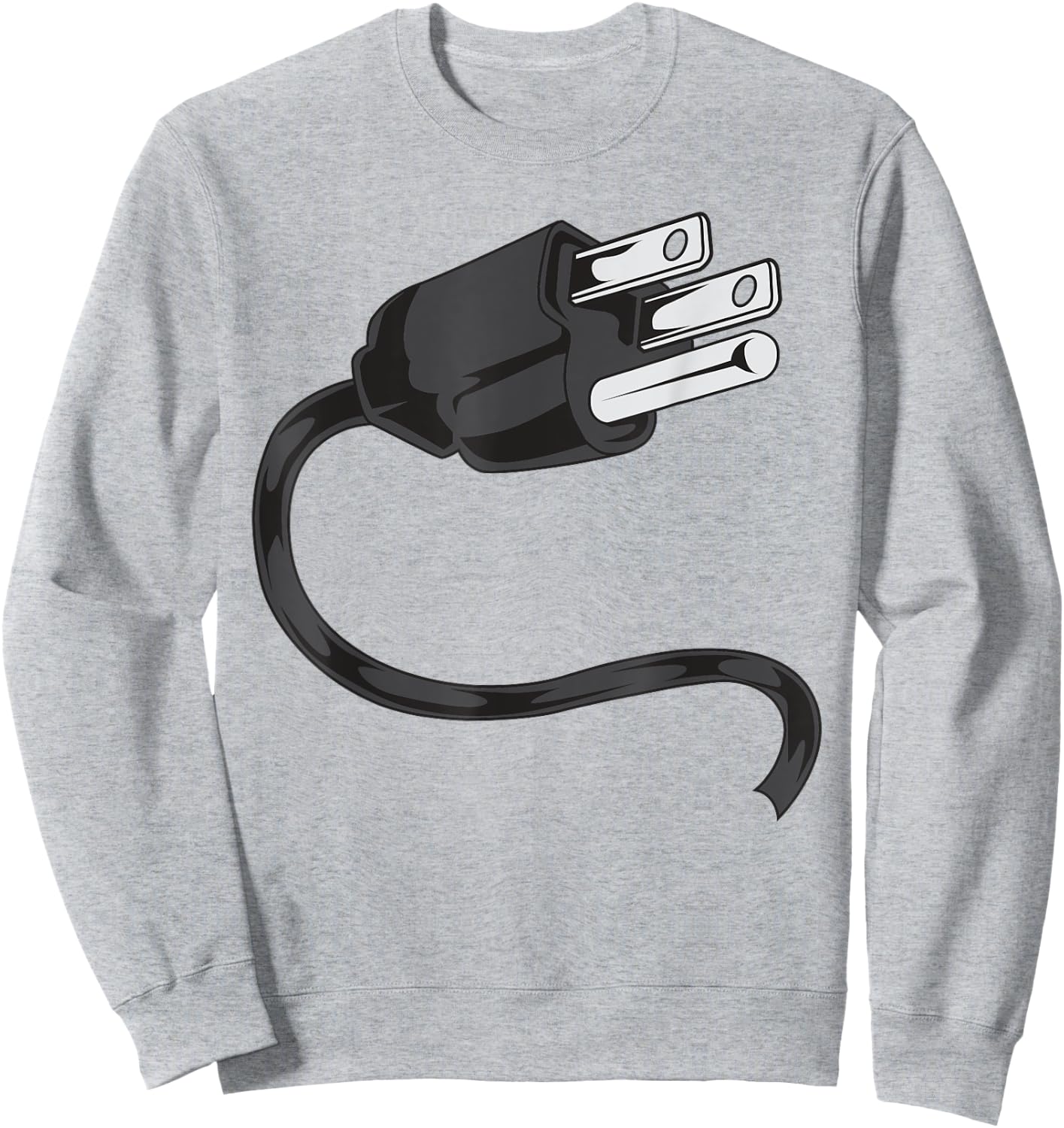 Electrical Outlet Plug and Socket Couples Costume Halloween Sweatshirt - Sweatshirt | Ash