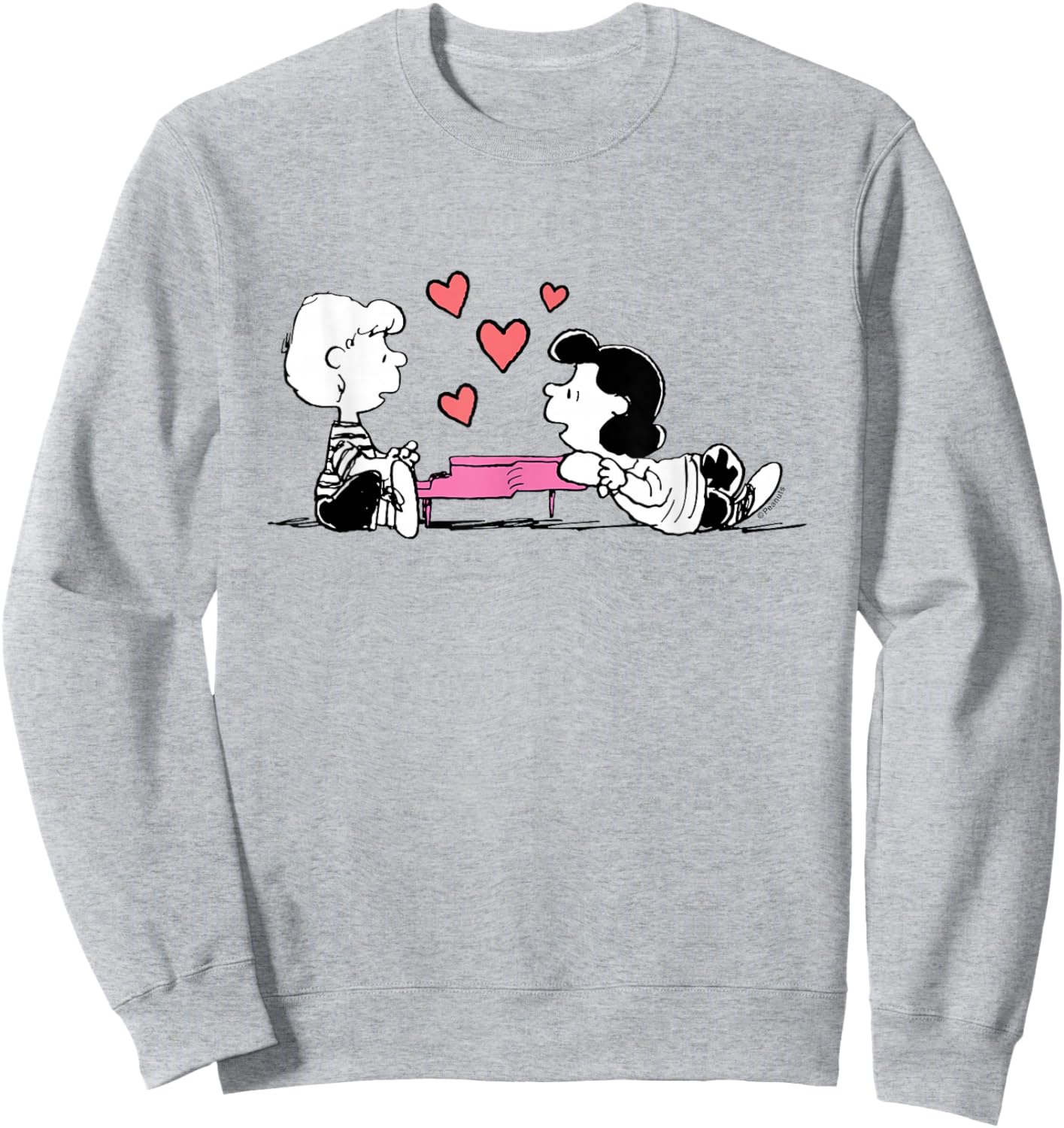 Peanuts - Lucy and Schroeder Heart Sweatshirt - Sweatshirt | Ash
