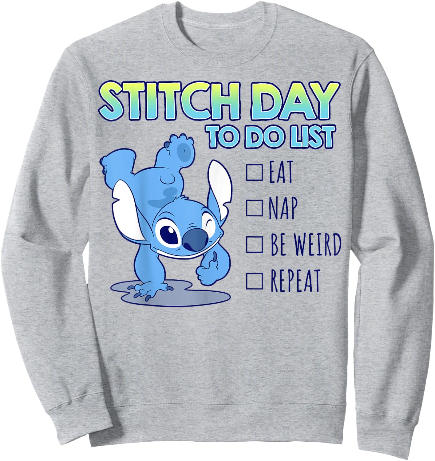 Disney Lilo & Stitch 626 Stitch Day To Do List Sweatshirt - Sweatshirt | Ash