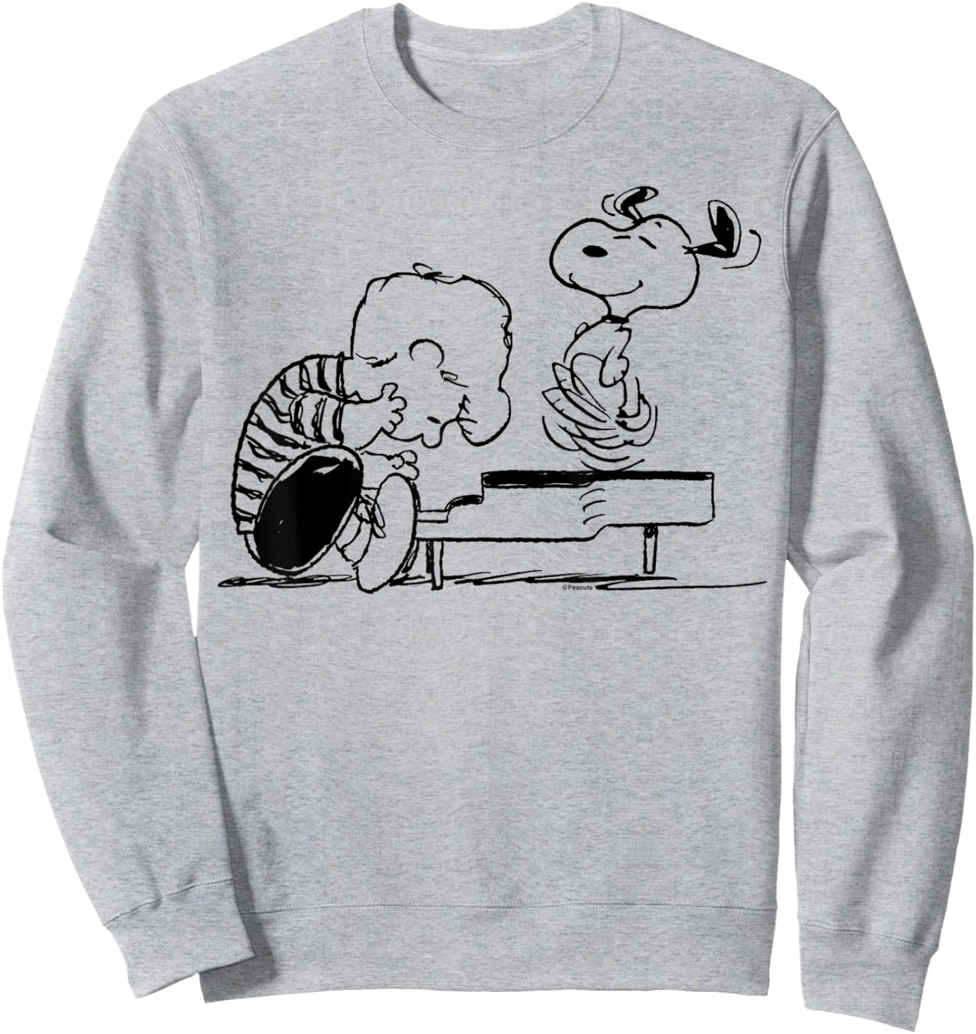 Peanuts - Schroeder And Snoopy Piano Sweatshirt - Sweatshirt | Ash