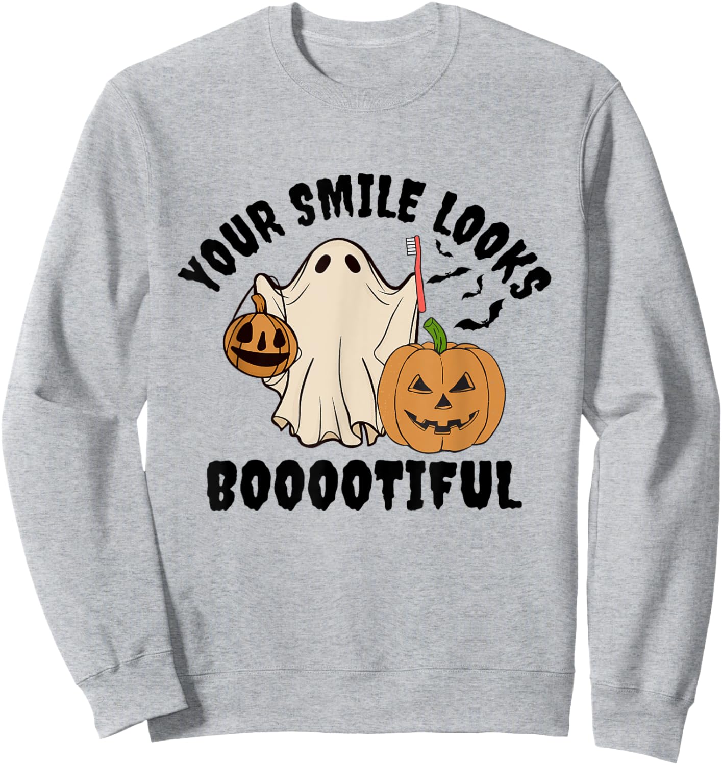 Halloween Pediatric Dental Assistant Spooky Dental Hygienist Sweatshirt - Sweatshirt | Ash
