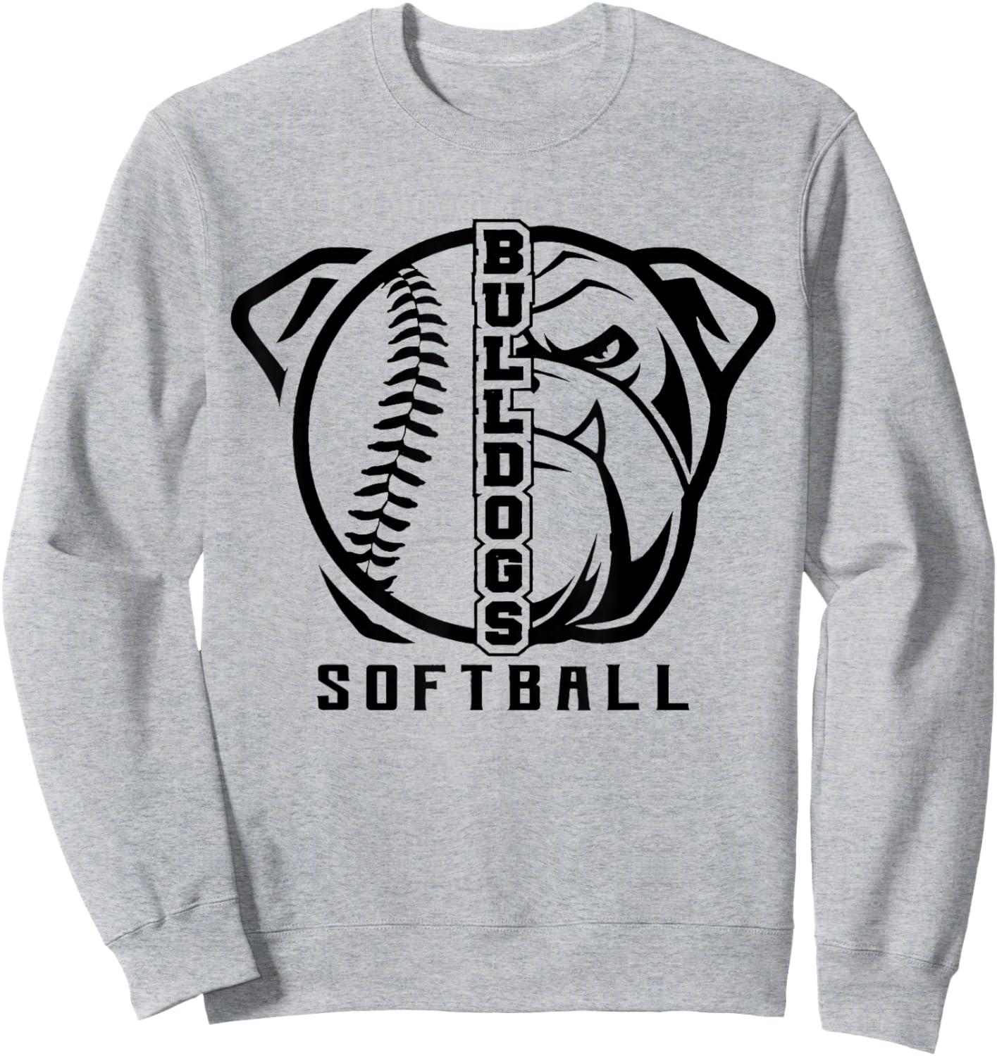 Bulldogs Baseball Softball High School Team Mascot Mom Sweatshirt - Sweatshirt | Ash