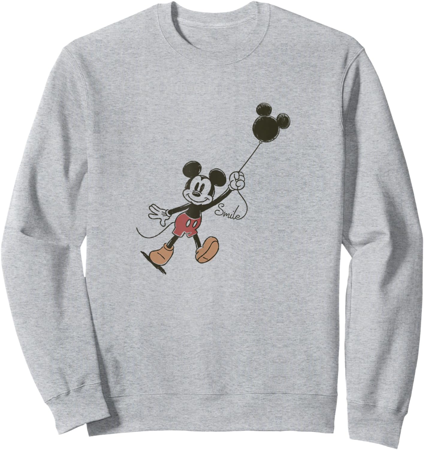 Disney Mickey & Friends Classic Vintage Mickey Ears Balloon Sweatshirt - Sweatshirt | Ash