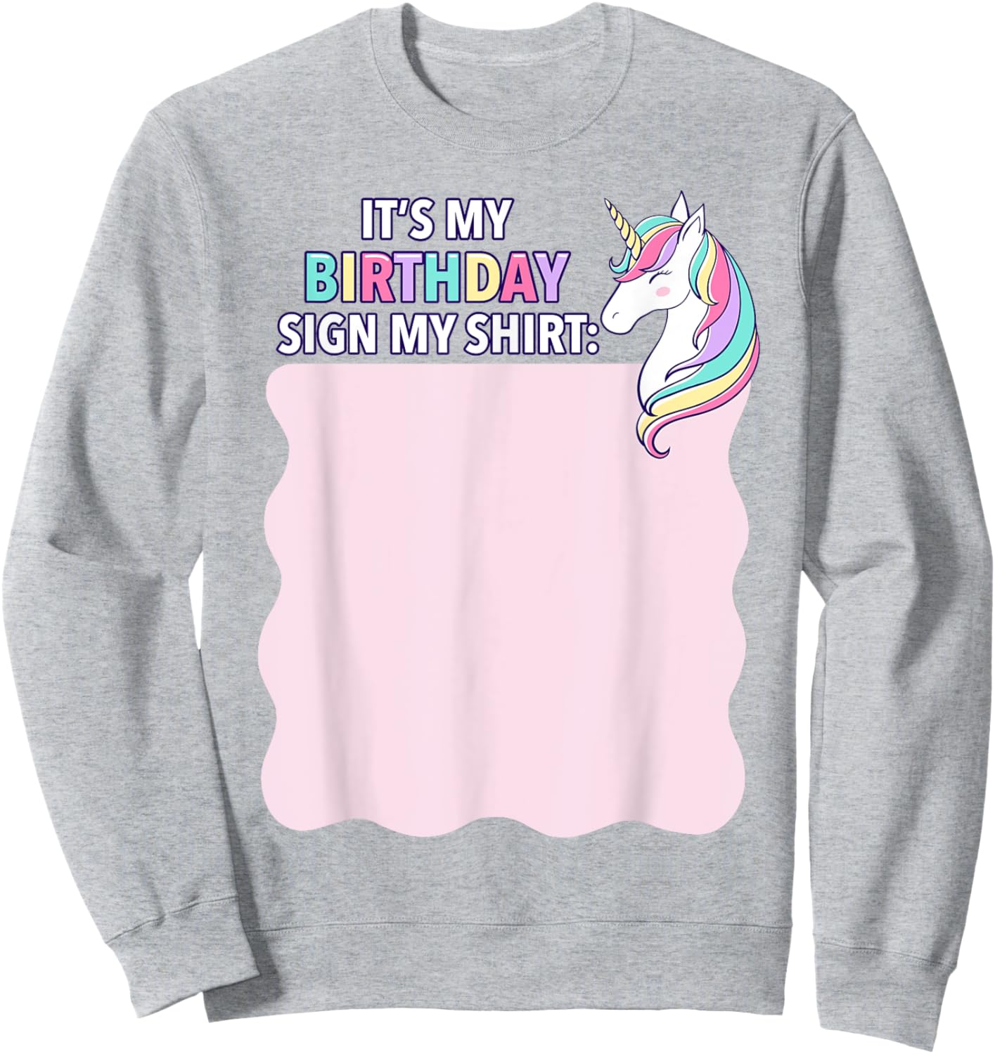 It's My Birthday Sign My Shirt Pink Unicorn Girl Toddler Sweatshirt - Sweatshirt | Ash