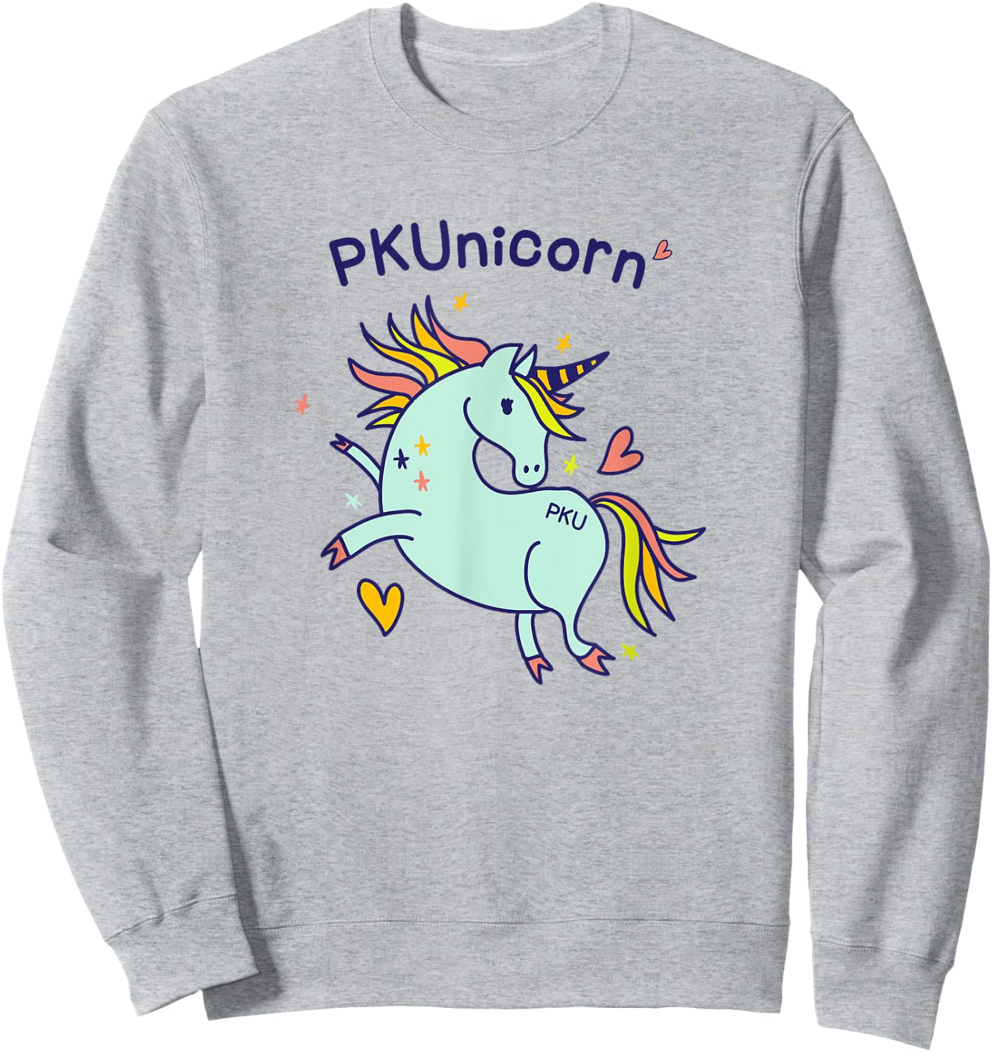 PKUnicorn | Cute PKU Awareness Unicorn T Shirt Gift Sweatshirt - Sweatshirt | Ash