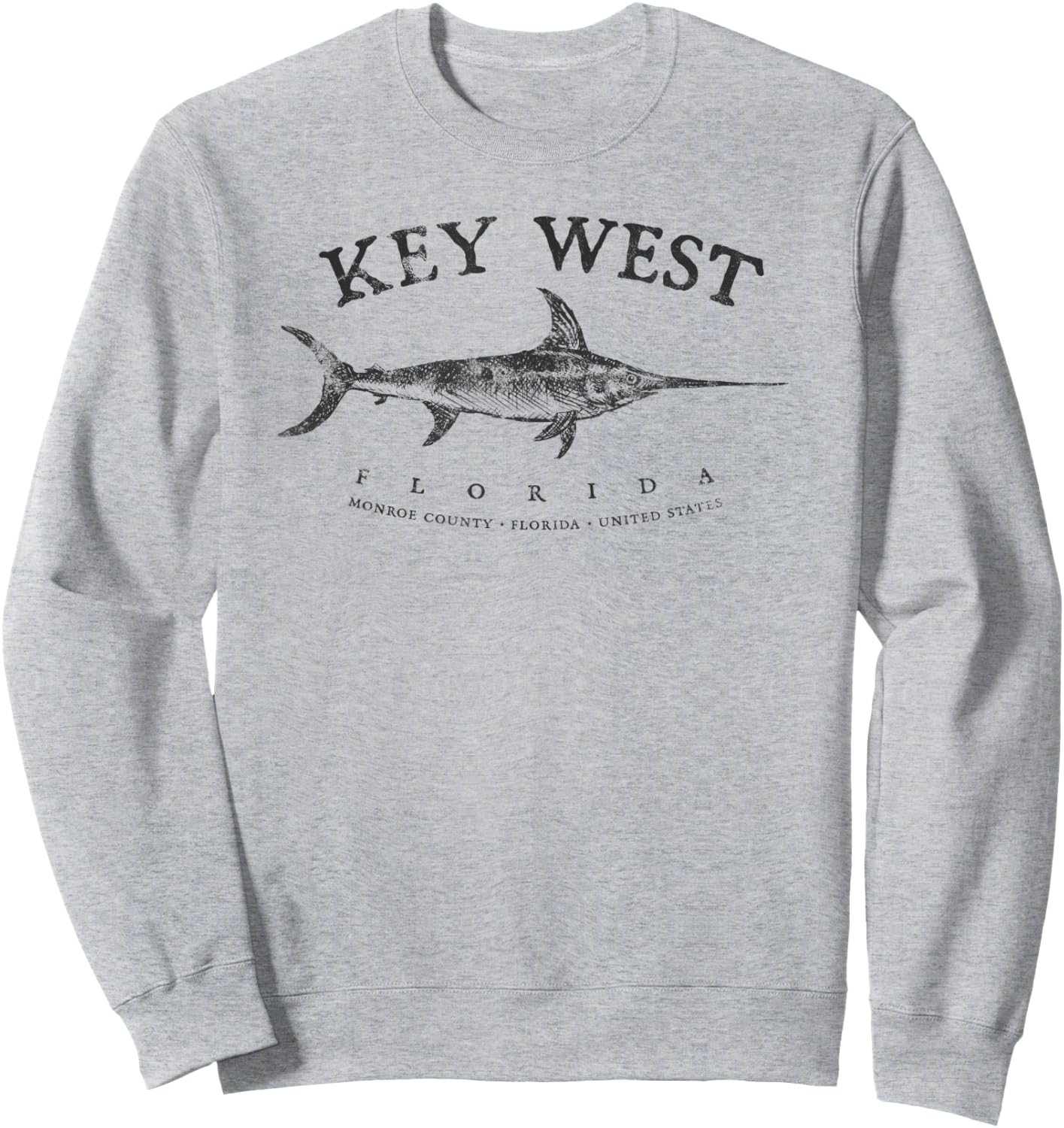Key West Fishing Marlin Swordfish Sailfishing Florida FL Sweatshirt - Sweatshirt | Ash