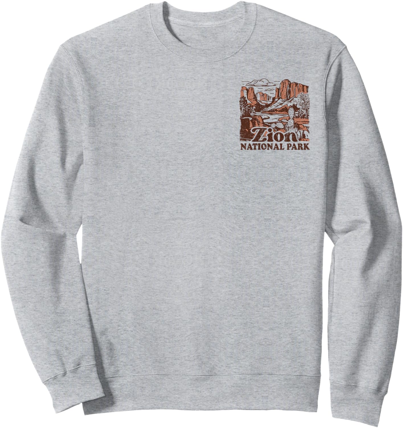 Zion National Park Front and Back Sweatshirt - Sweatshirt | Ash