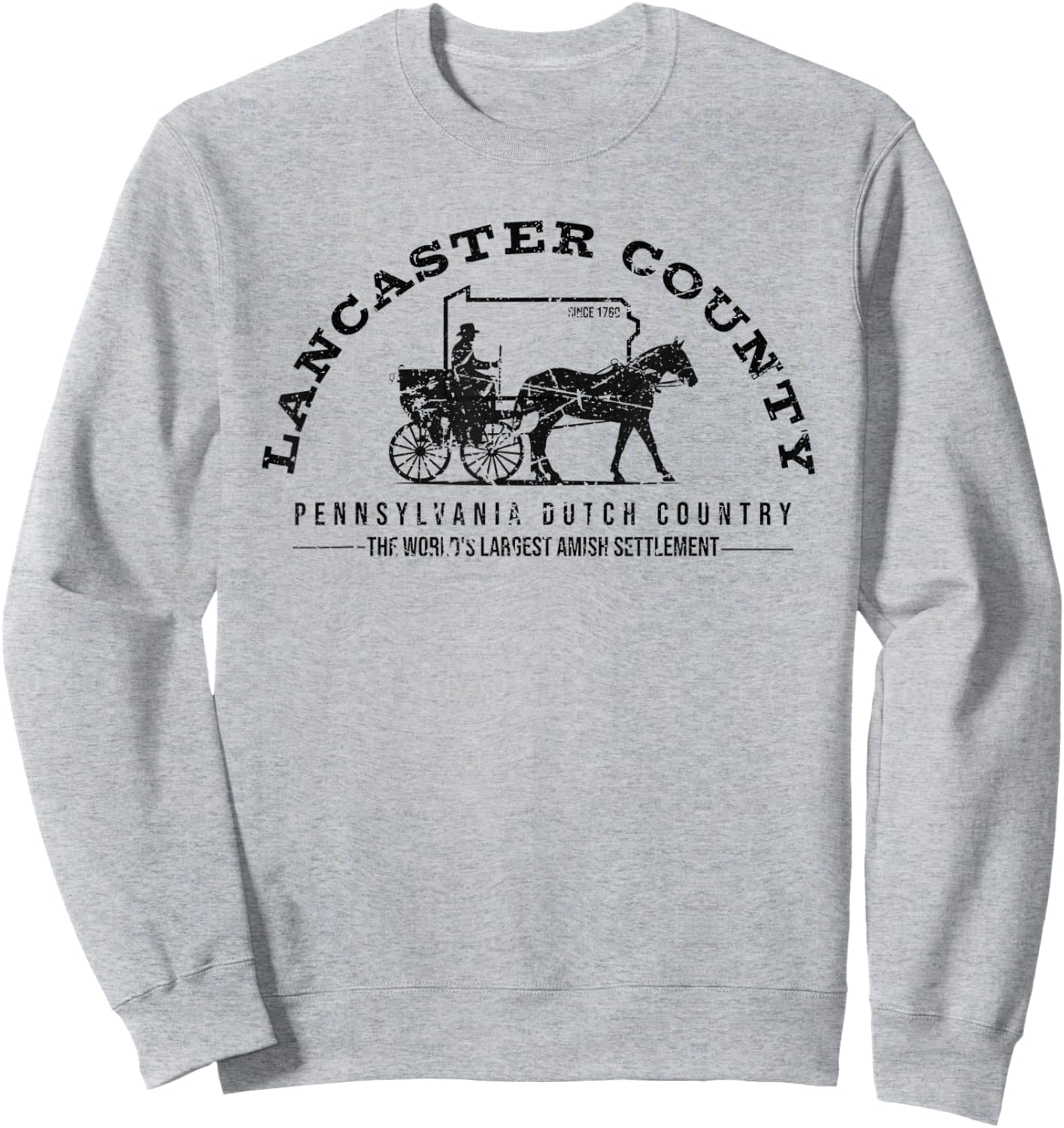Honor the Amish & Apparel -Amish Themed Retro Vintage Grey - Small Sweatshirt - Sweatshirt | Ash