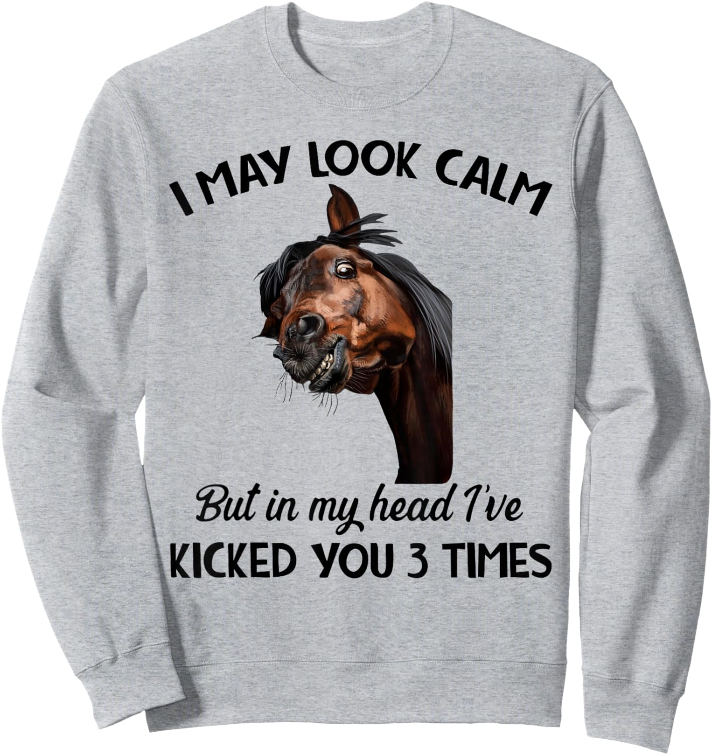 I may look calm but in my head I've kicked you 3 times Sweatshirt - Sweatshirt | Ash