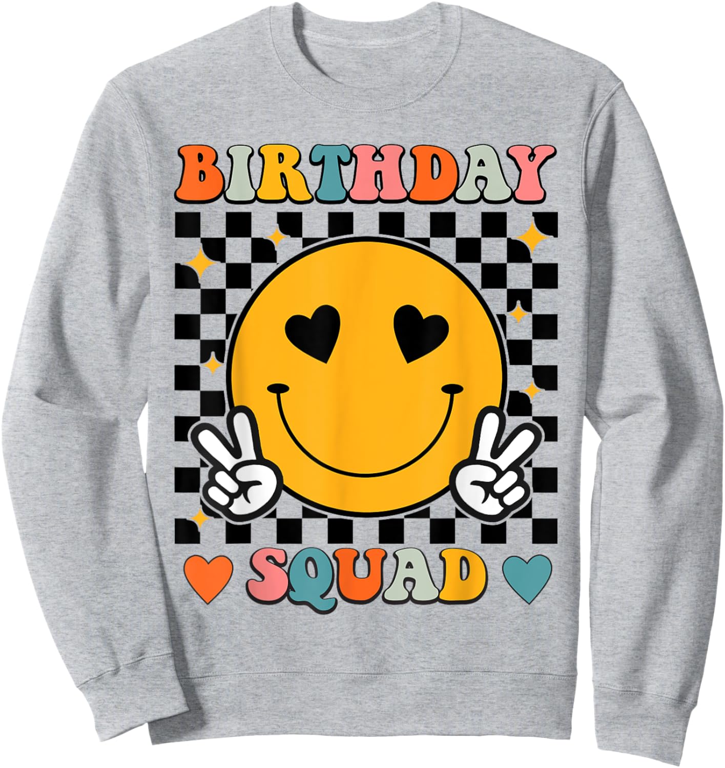 Retro Birthday Squad Matching Birthday Family Group Bday Sweatshirt - Sweatshirt | Ash
