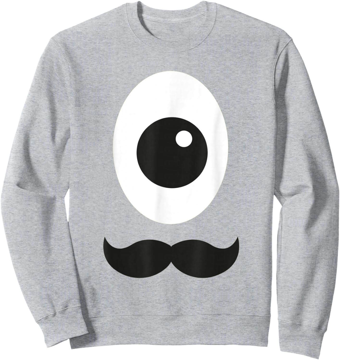 Giant Cyclops Eye and Mustache Monster Alien Sweatshirt - Sweatshirt | Ash