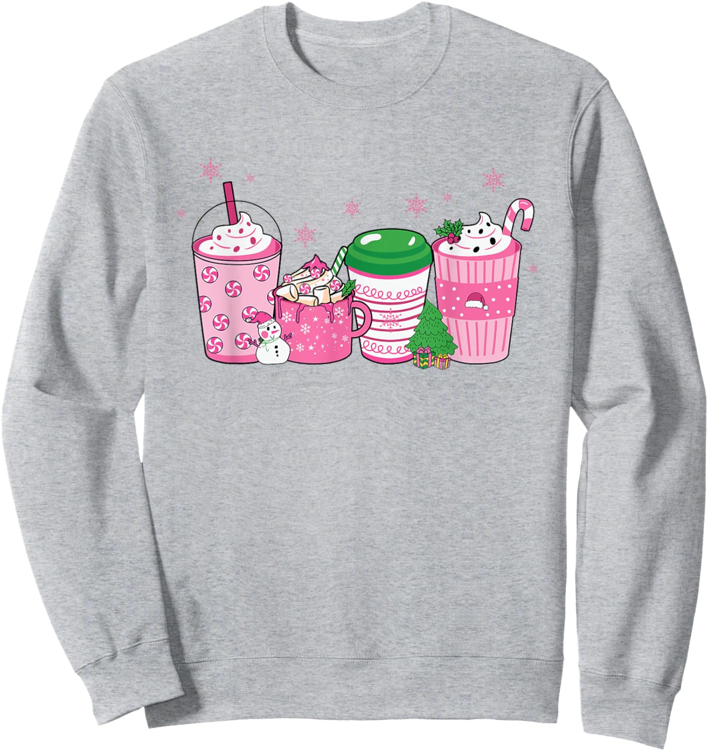 Pink Christmas Peppermint Drinks Sweatshirt - Sweatshirt | Ash