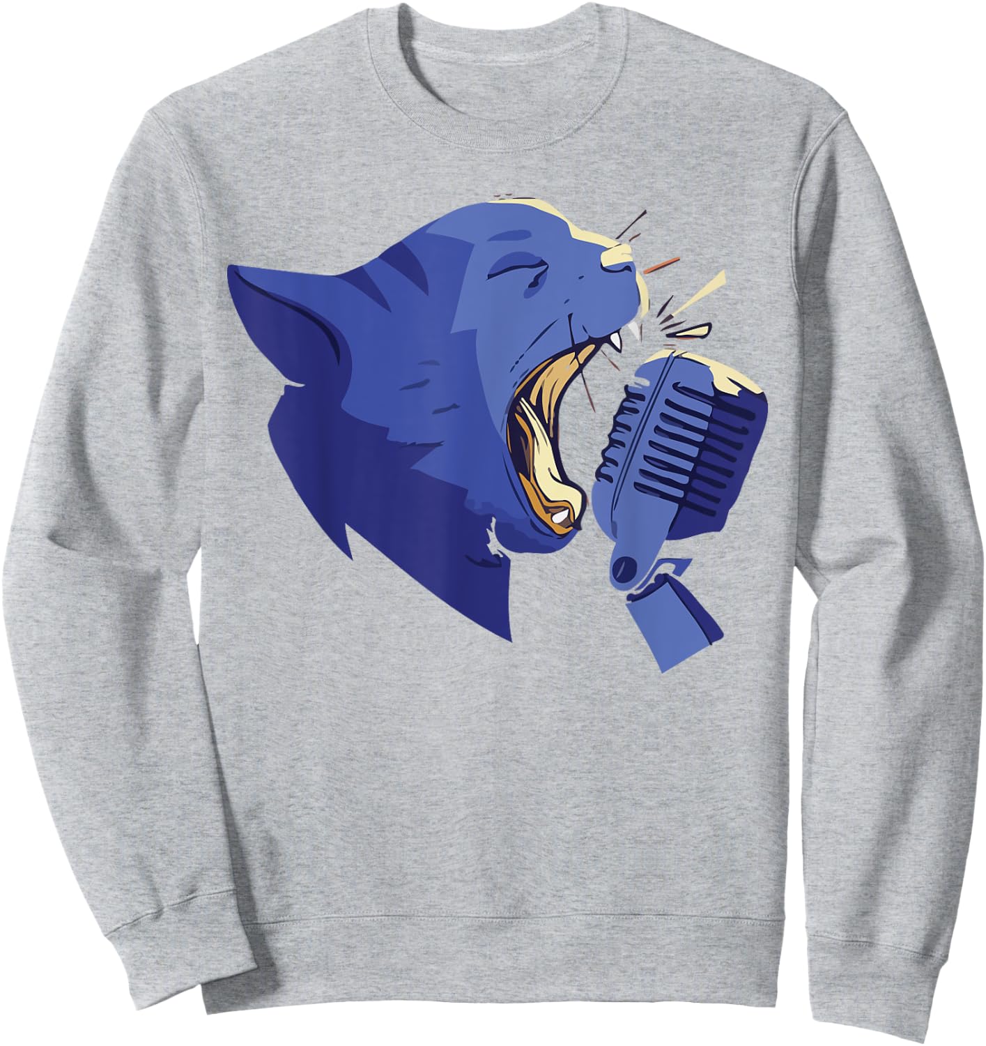 Cute Karaoke Singing Cat Singer Musical Band Vocalist Women Kids Sweatshirt - Sweatshirt | Ash