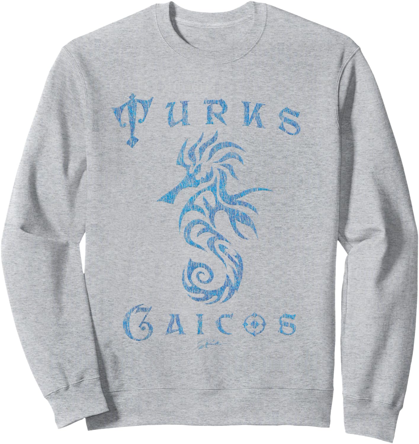 JCombs: Turks & Caicos Islands Seahorse Sweatshirt - Sweatshirt | Ash