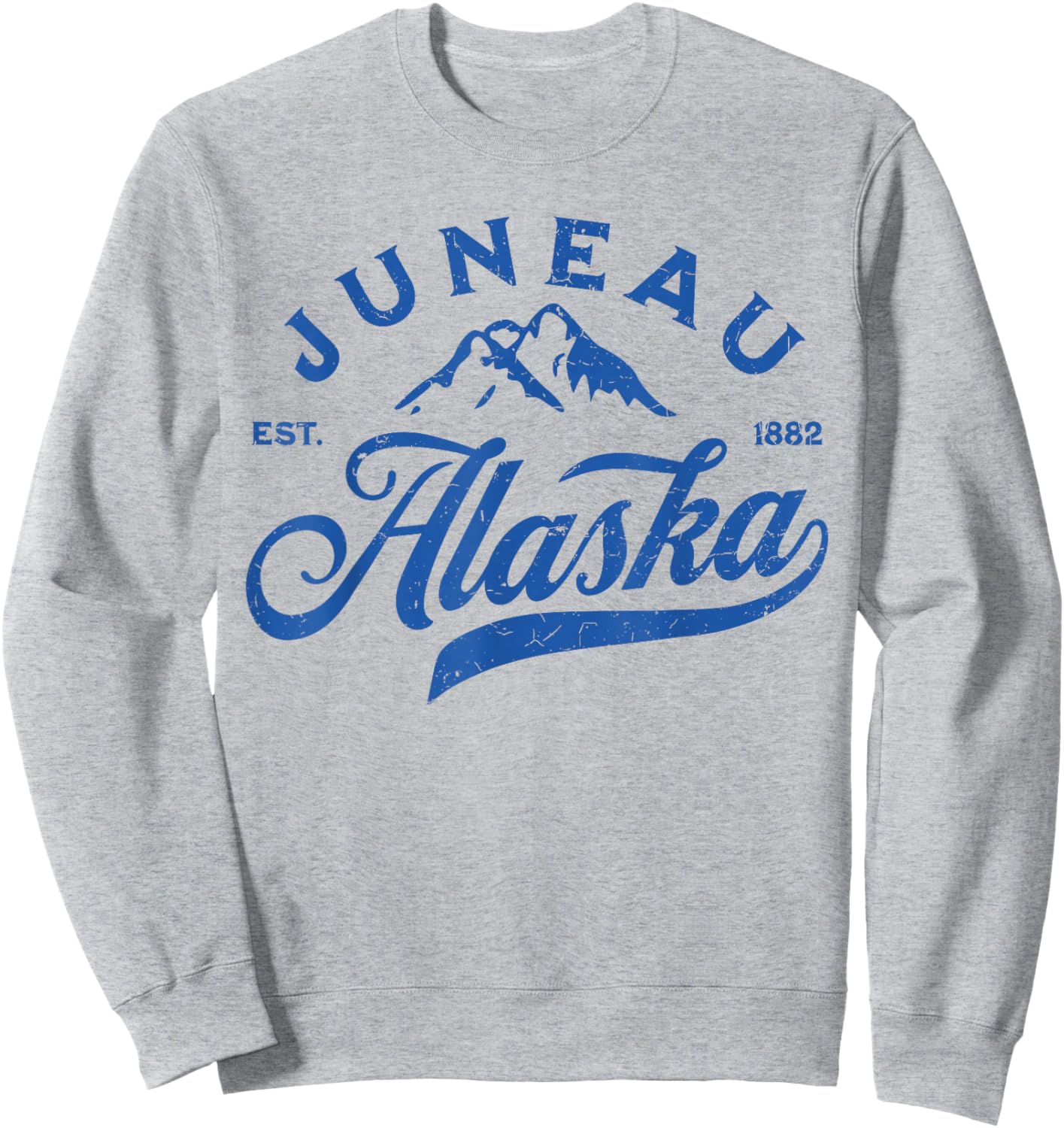 Vintage Juneau Alaska AK Mountains Family Vacation Souvenir Sweatshirt - Sweatshirt | Ash