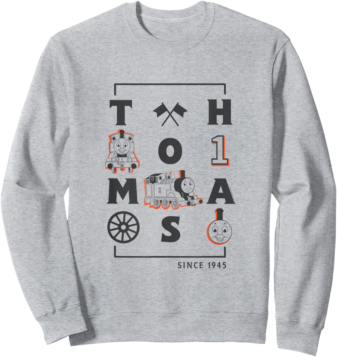 Thomas & Friends - Letters and Icons Sweatshirt - Sweatshirt | Ash