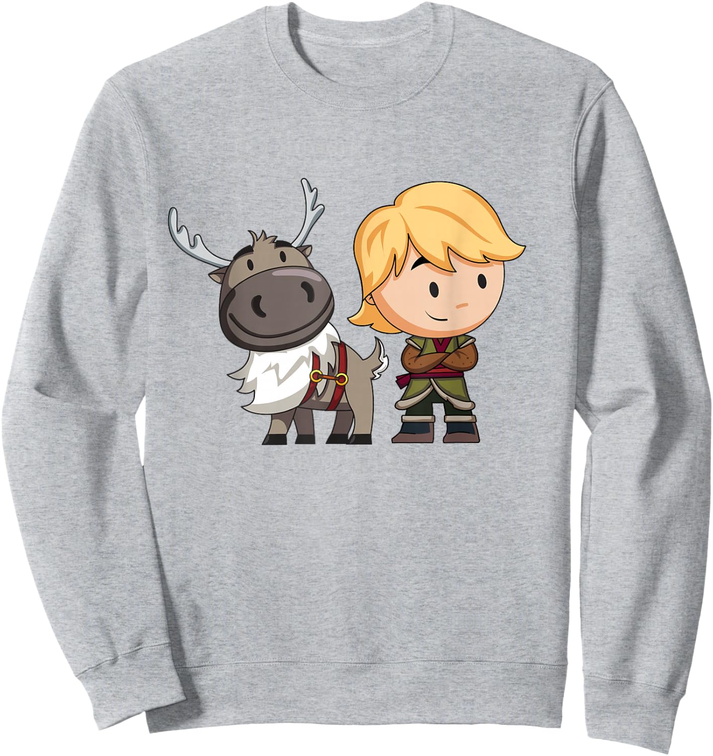 Disney Frozen 2 Sven and Kristoff Chibi Art Sweatshirt - Sweatshirt | Ash