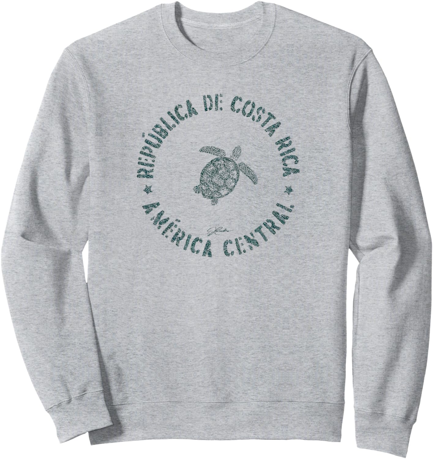 JCombs: Republic of Costa Rica Sea Turtle (Distressed) Sweatshirt - Sweatshirt | Ash