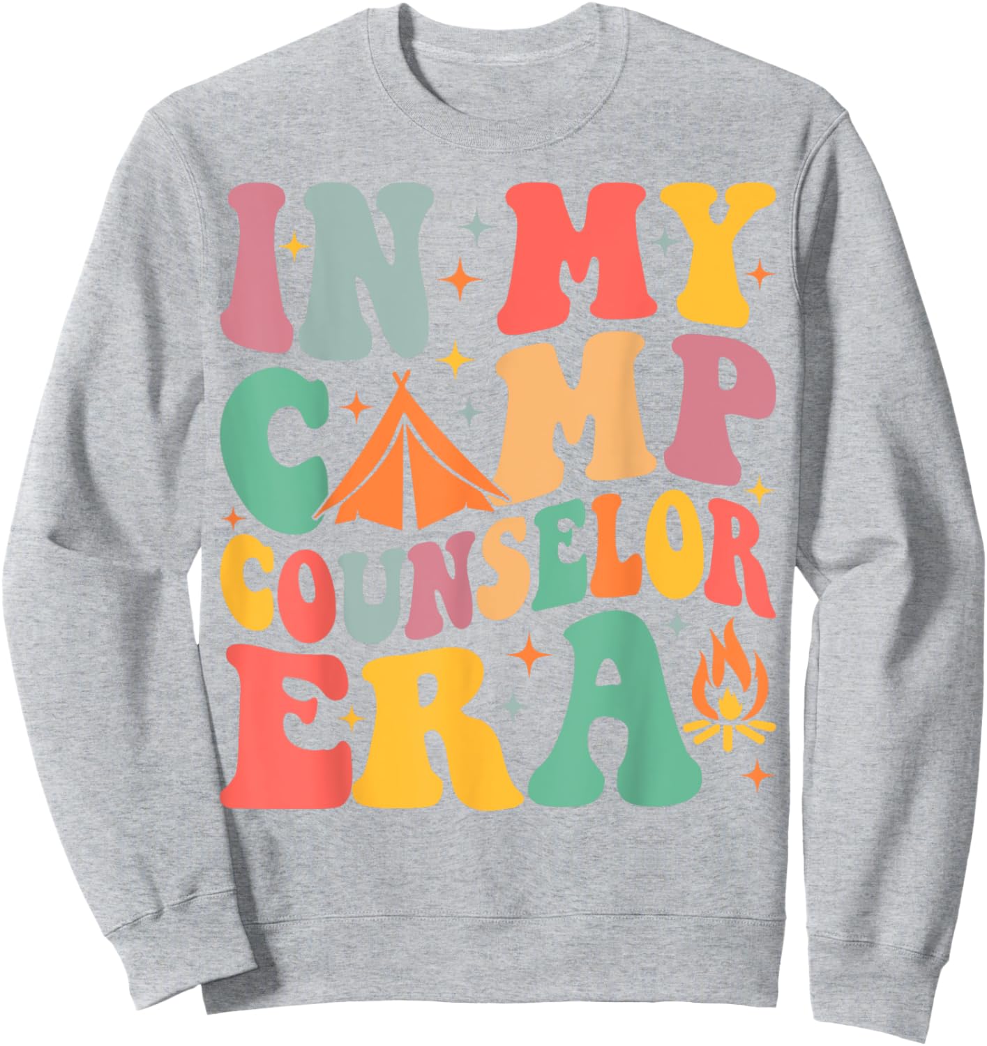 In My Camp Counselor Era Groovy Summer Camp Counselor Sweatshirt - Sweatshirt | Ash
