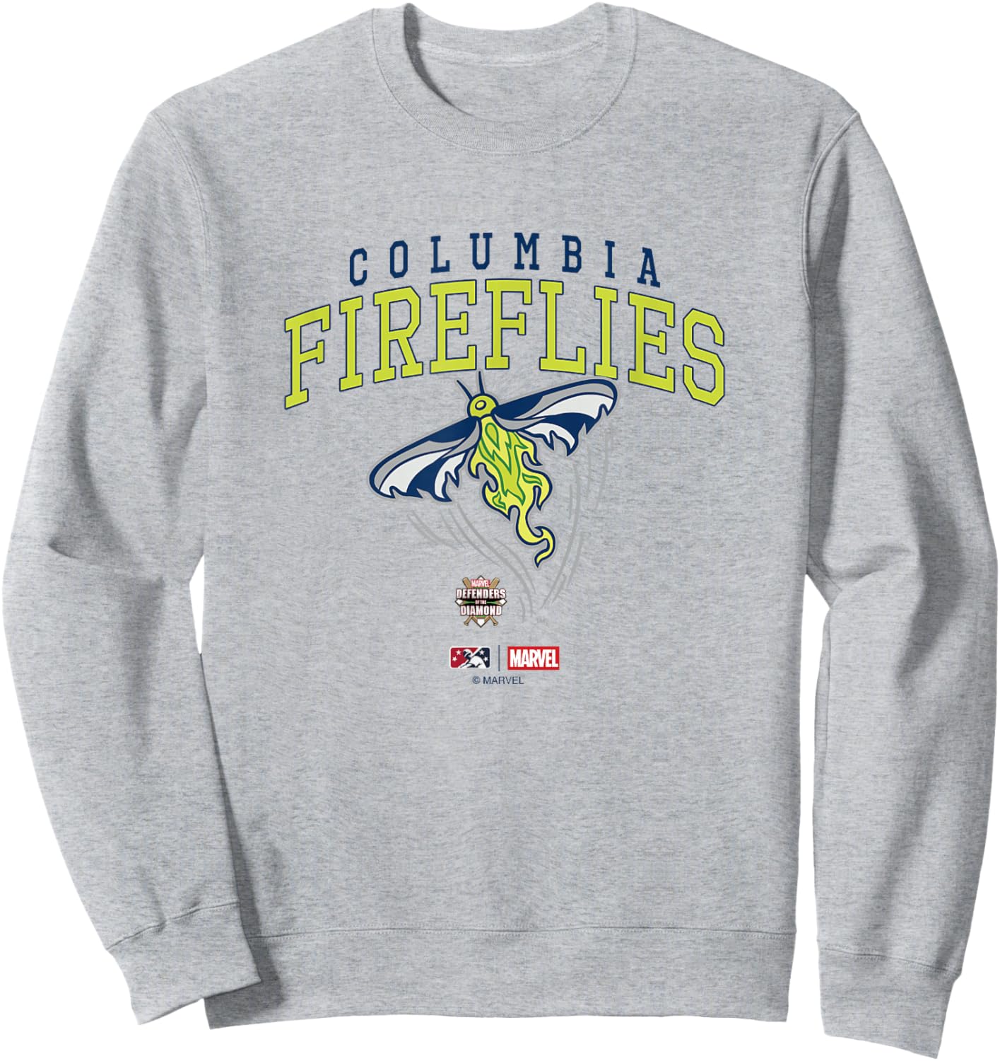 Marvel x MiLB Columbia Fireflies Defenders Big Chest Logo Sweatshirt - Sweatshirt | Ash