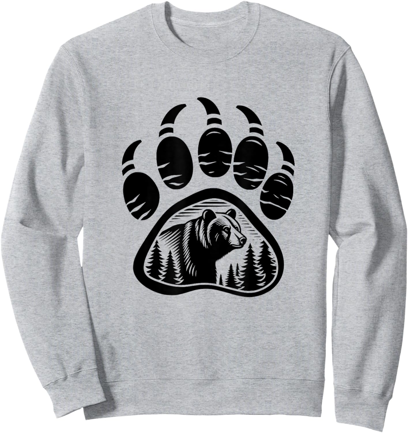 Grizzly Bear Paw Graphic Design Sweatshirt - Sweatshirt | Ash