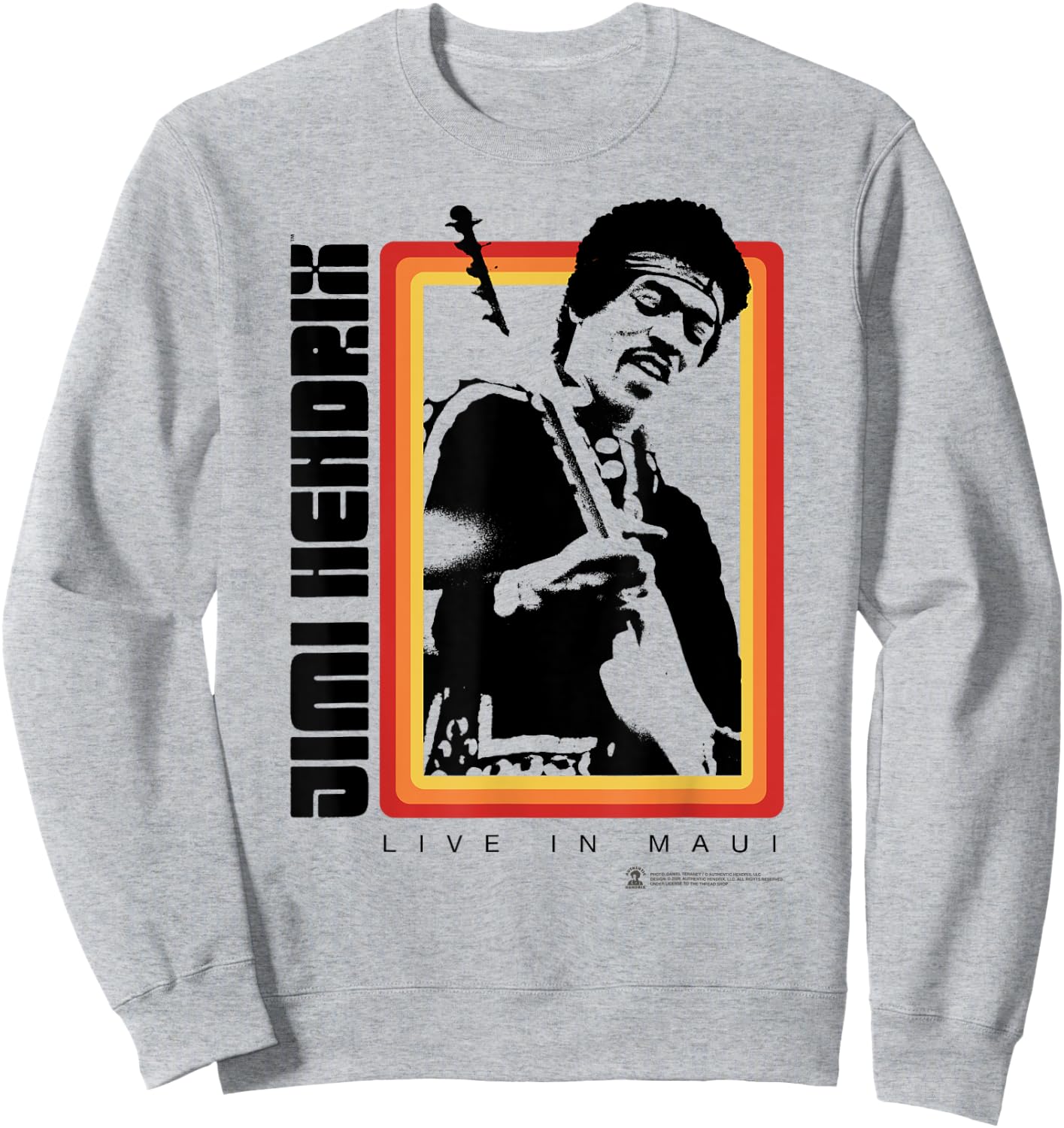 Jimi Hendrix Official Live in Maui Photo Sweatshirt - Sweatshirt | Ash