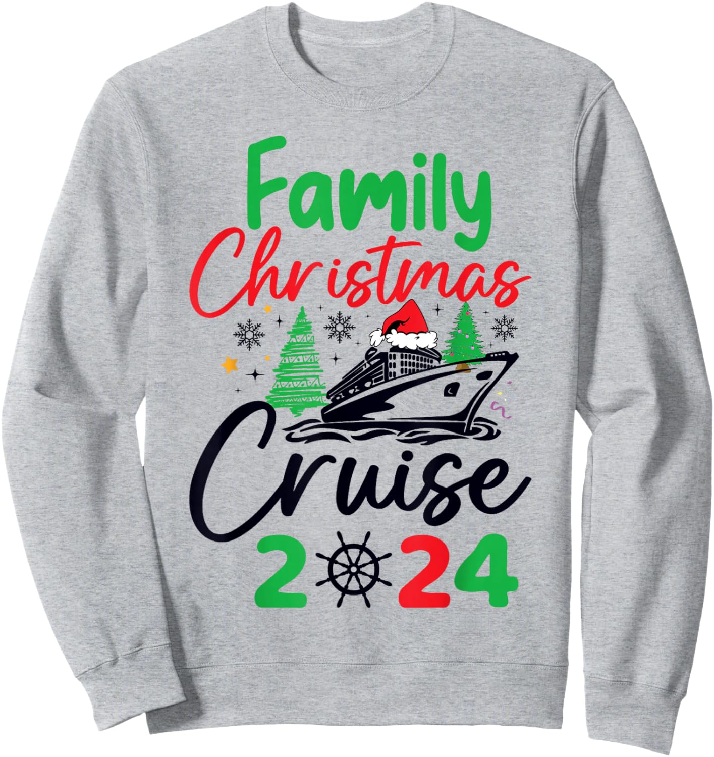 Family Christmas Cruise 2024 Merry Cruisemas Xmas Matching Sweatshirt - Sweatshirt | Ash