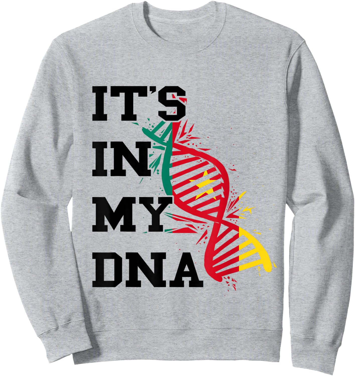 Cameroon Flag DNA Cameroonian Roots Cameroonian Pride Sweatshirt - Sweatshirt | Ash