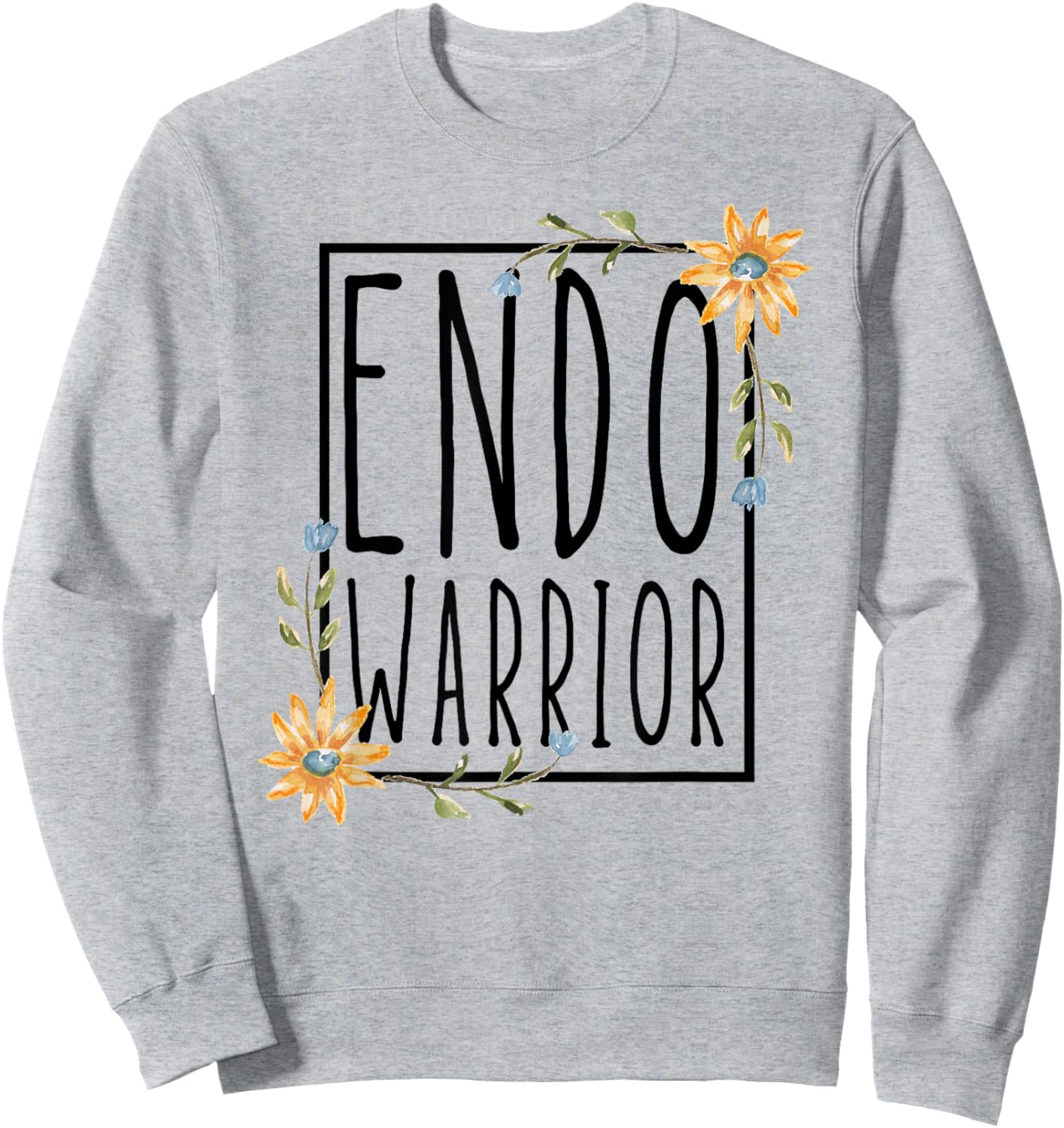 Endo Warrior - Sunflower Endometriosis Awareness Sweatshirt - Sweatshirt | Ash
