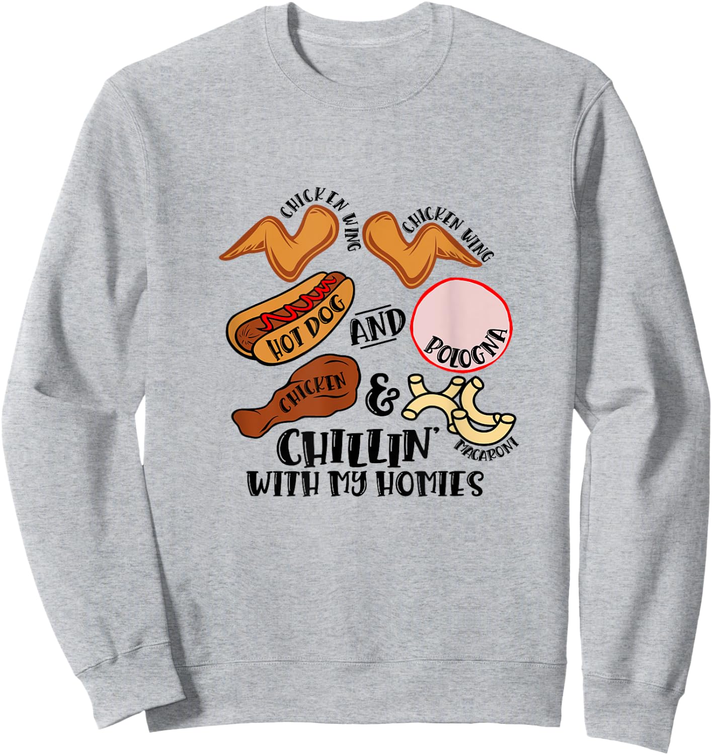 Chicken Wing Chicken Wing Hot Dog & Bologna Viral Song Lyric Women Sweatshirt - Sweatshirt | Ash