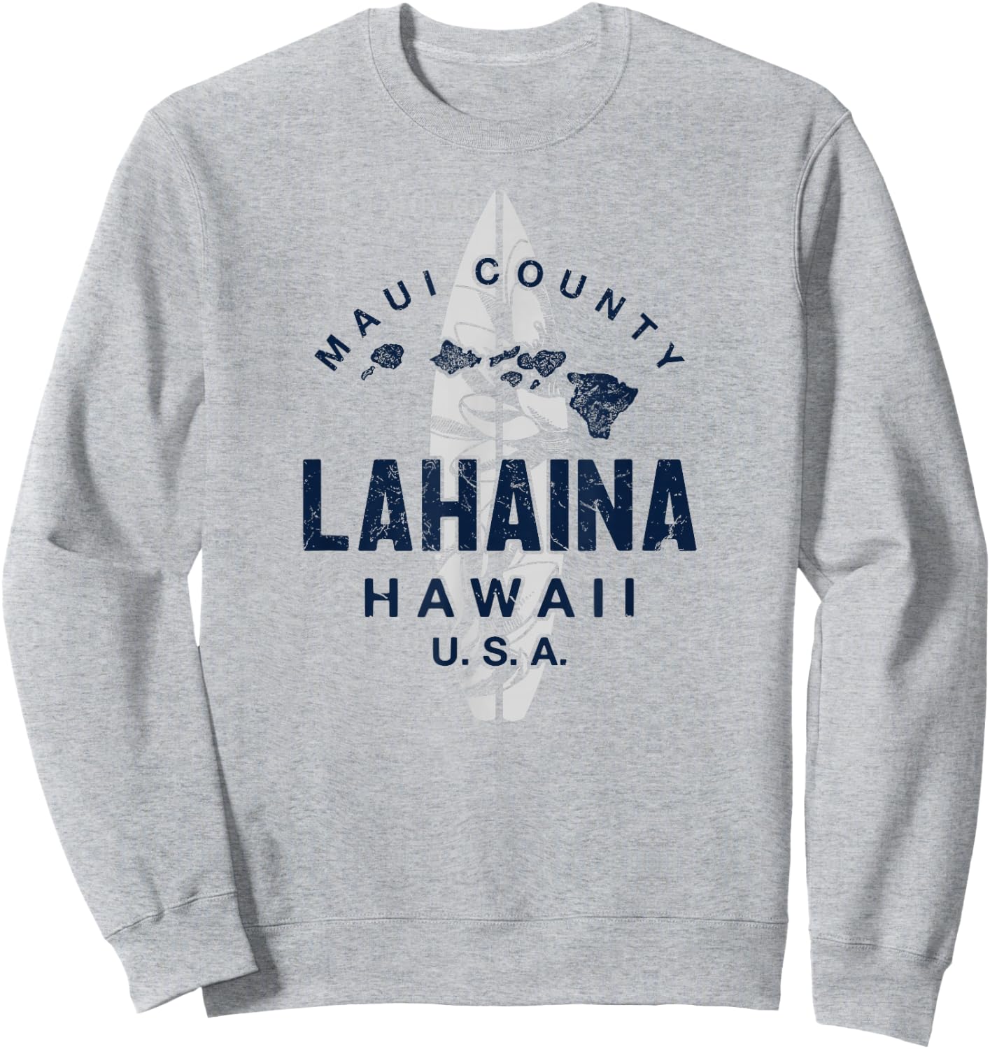 Lahaina Maui Hawaii Vintage Hawaiian Islands Surf Sweatshirt - Sweatshirt | Ash