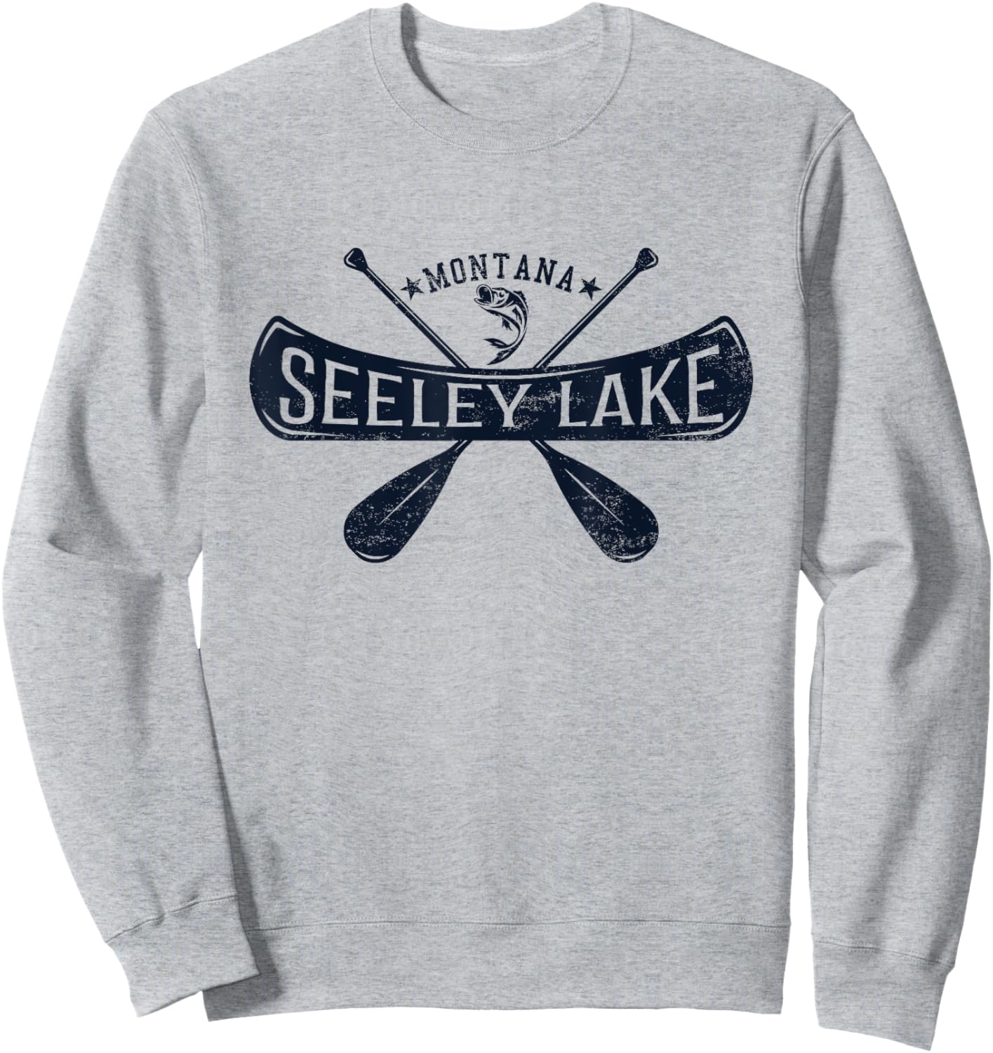 Seeley Lake Montana Vintage Distressed Sweatshirt - Sweatshirt | Ash