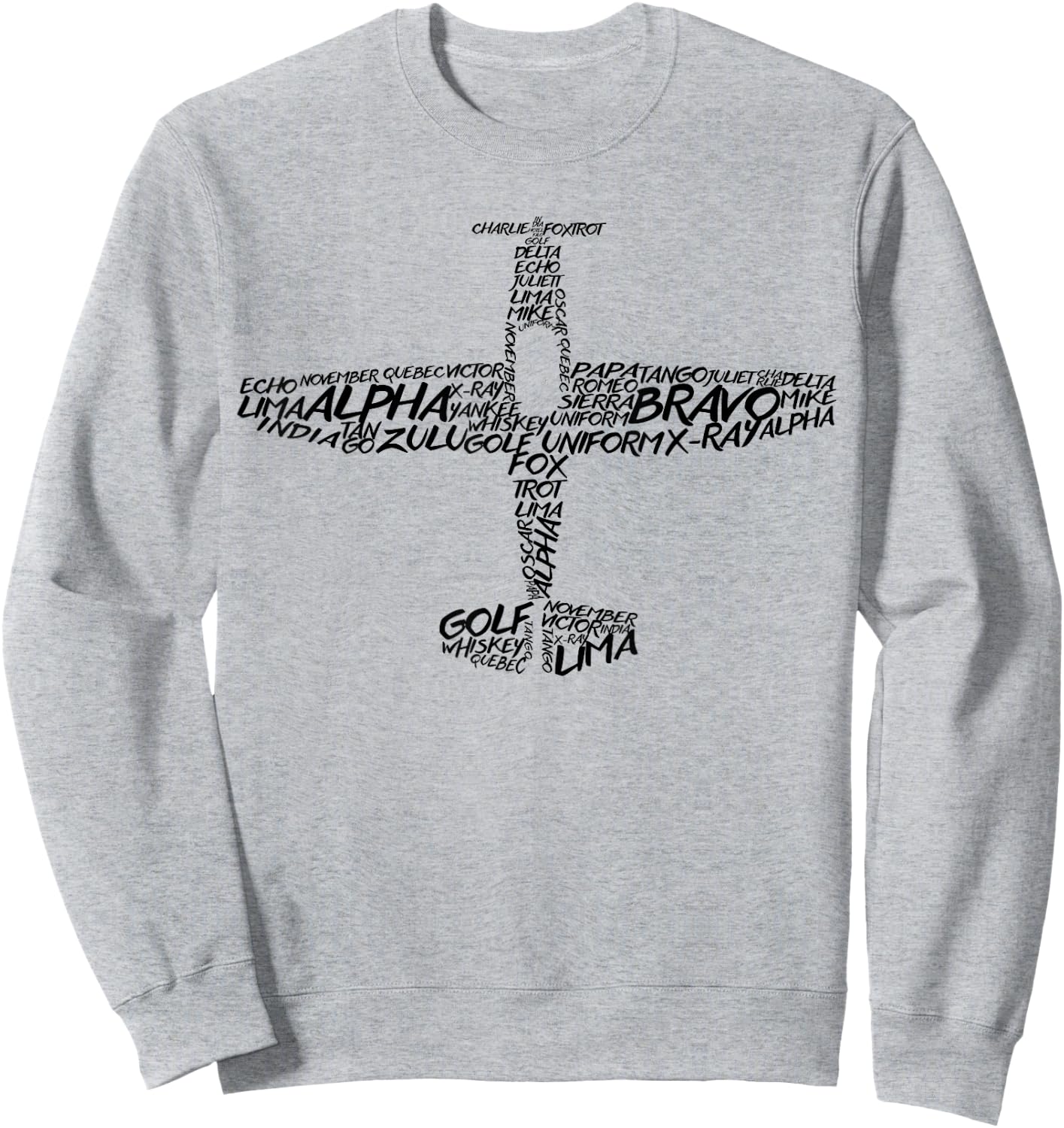 Phonetic Alphabet | Pilot Airplane Shirt Sweatshirt - Sweatshirt | Ash