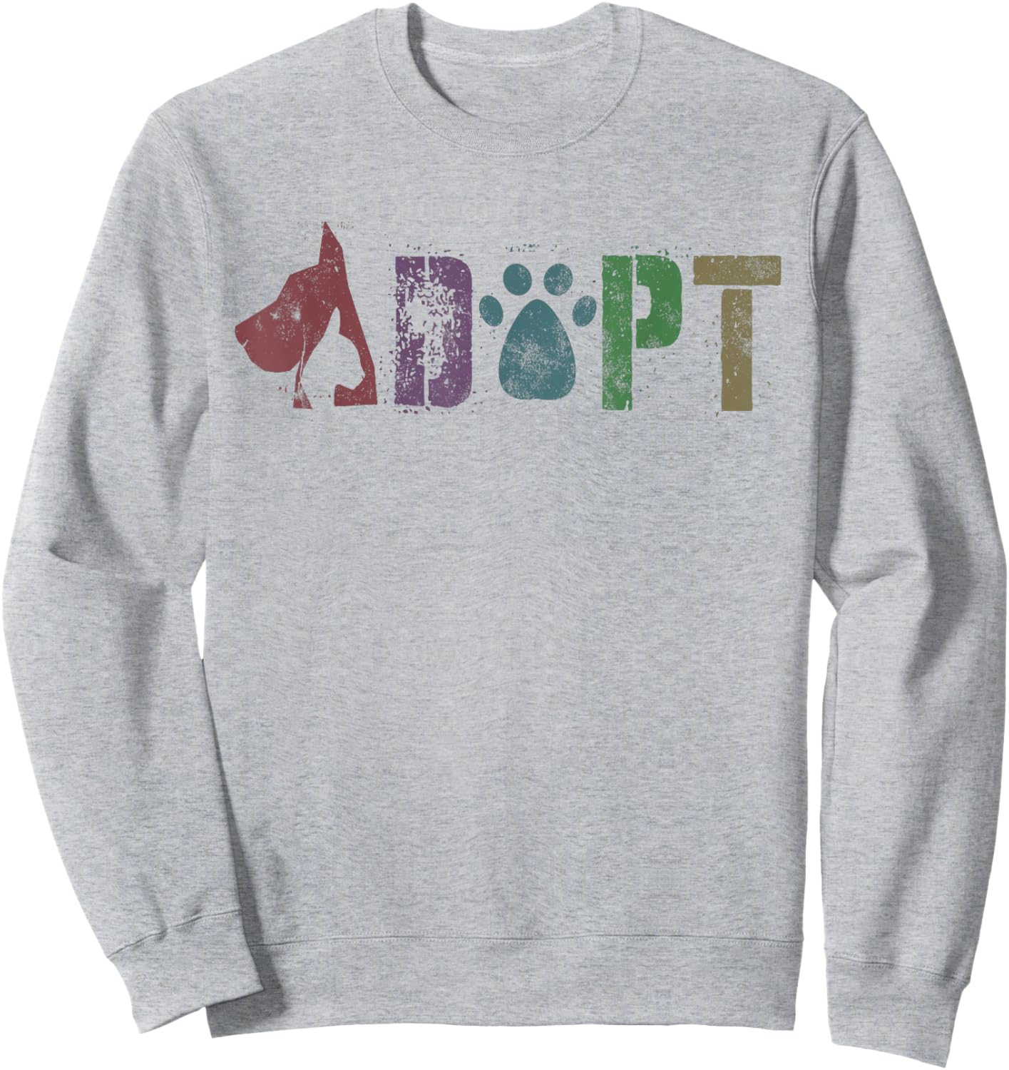 Vintage ADOPT Rescue Shelter Pets Adoption Volunteer Sweatshirt - Sweatshirt | Ash
