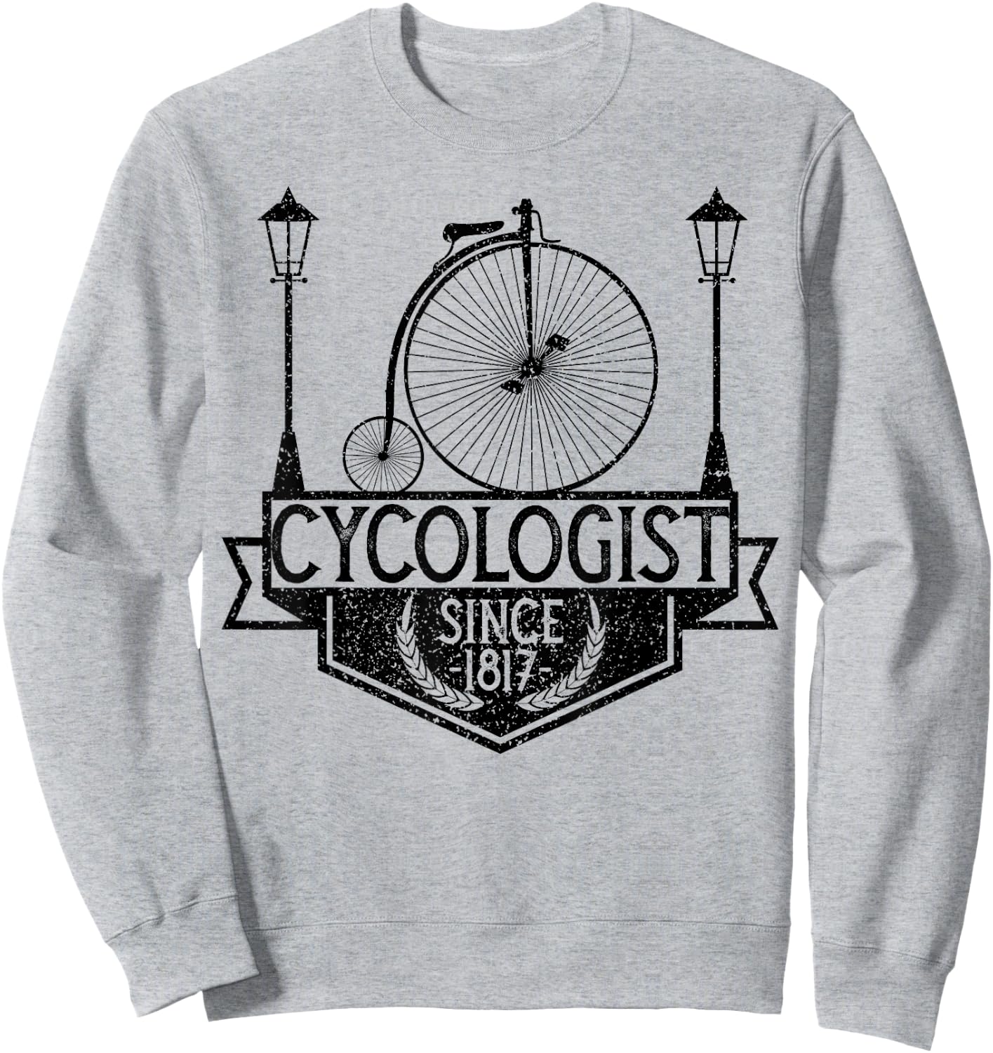 Cycologist Gentleman Vintage Bicycle Penny Farthing 1817 Sweatshirt - Sweatshirt | Ash