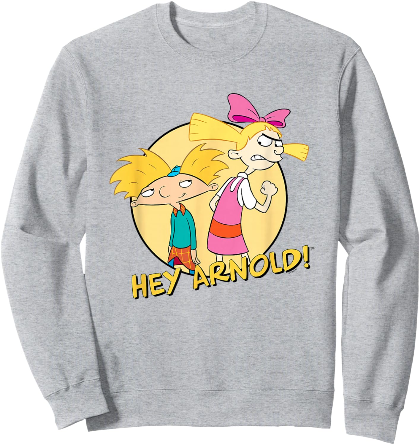Hey Arnold! Iconic Arnold And Helga Rivalry Chest Poster Sweatshirt - Sweatshirt | Ash