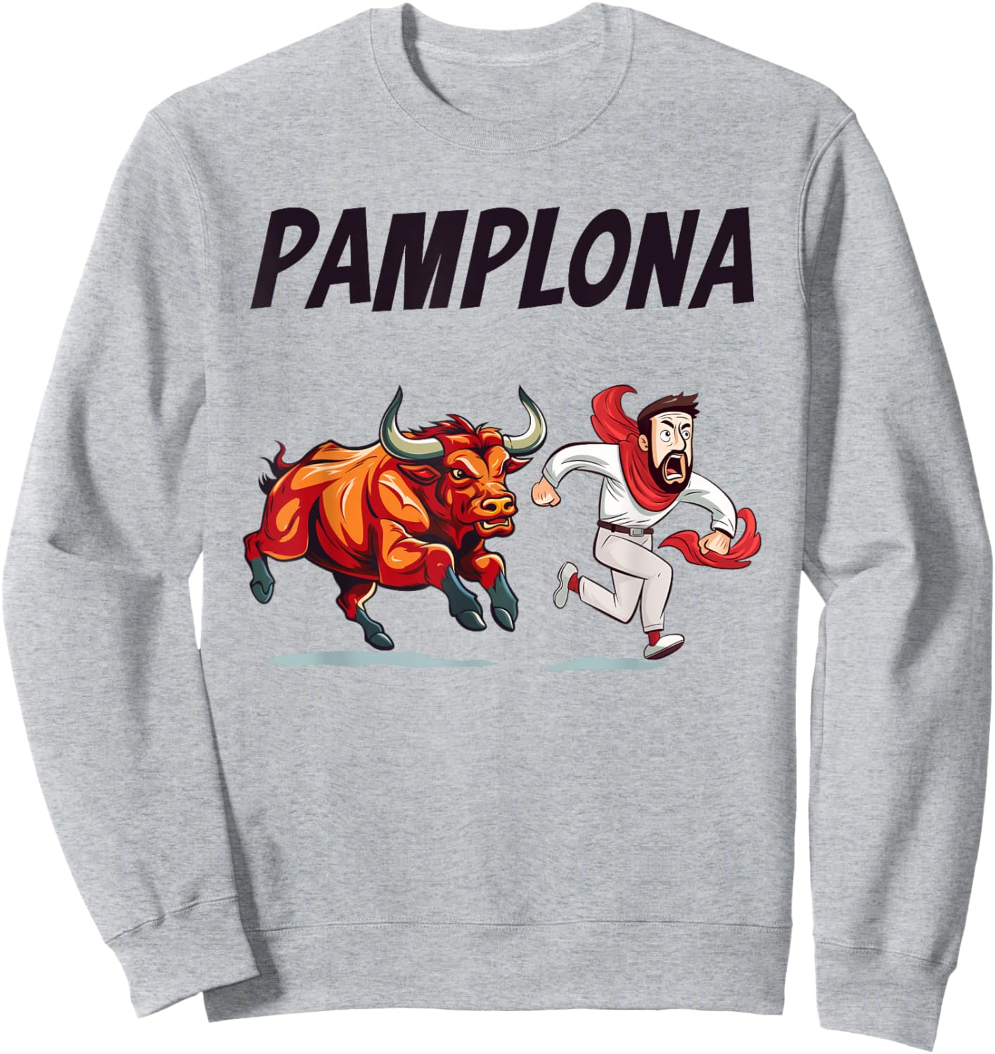 Pamplona Bull Running Sweatshirt - Sweatshirt | Ash