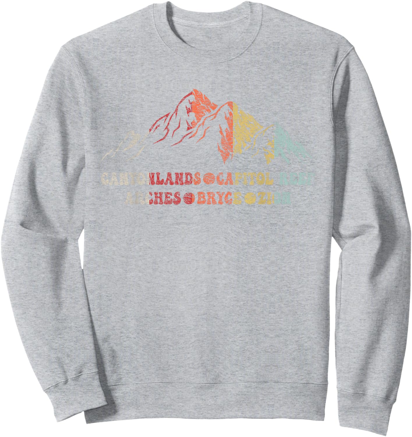 Vintage Utah Souvenir Big 5 Utah Mighty Five National Park Sweatshirt - Sweatshirt | Ash