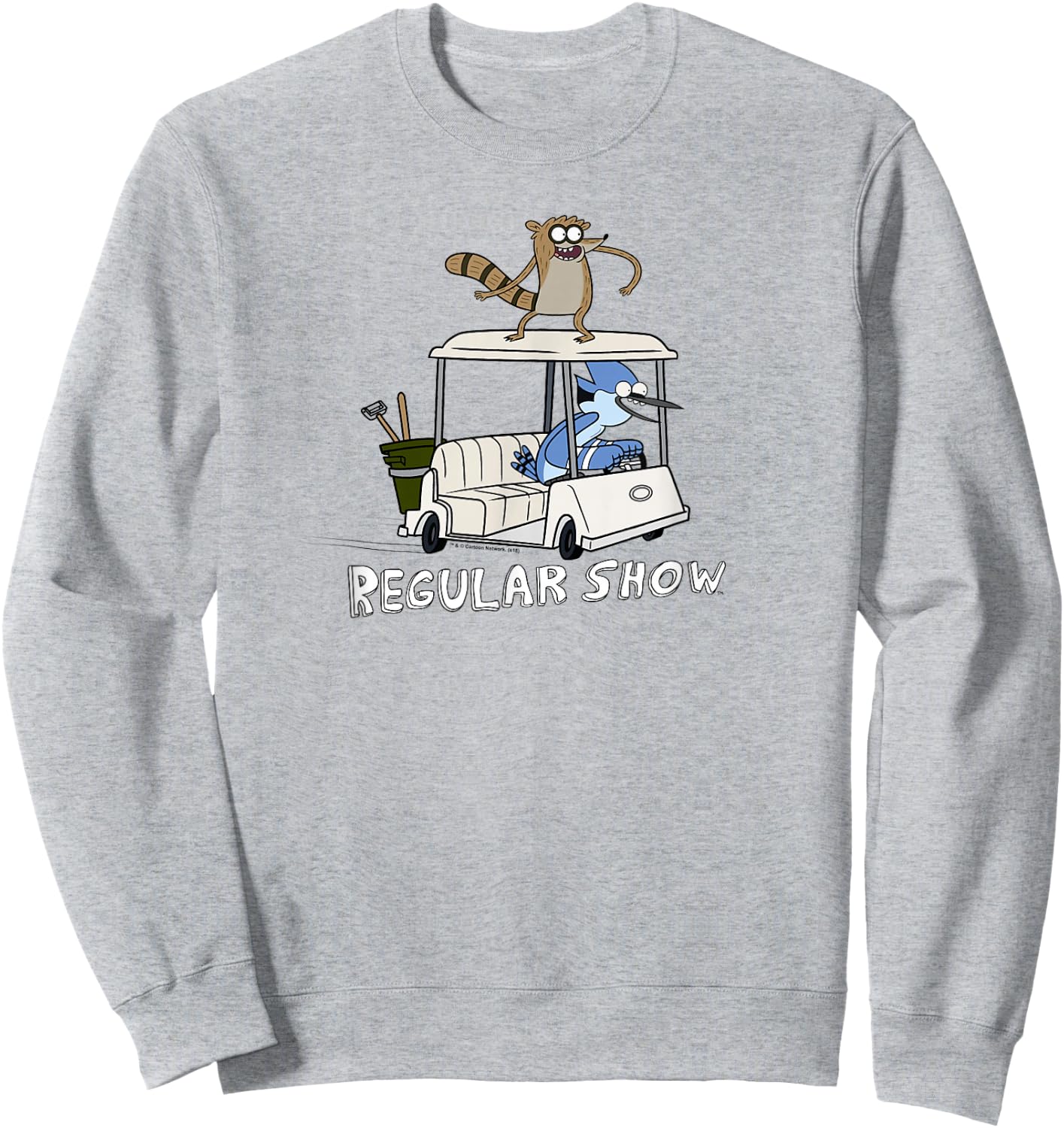 Regular Show Mordecai and Rigby Golf Cart Sweatshirt - Sweatshirt | Ash
