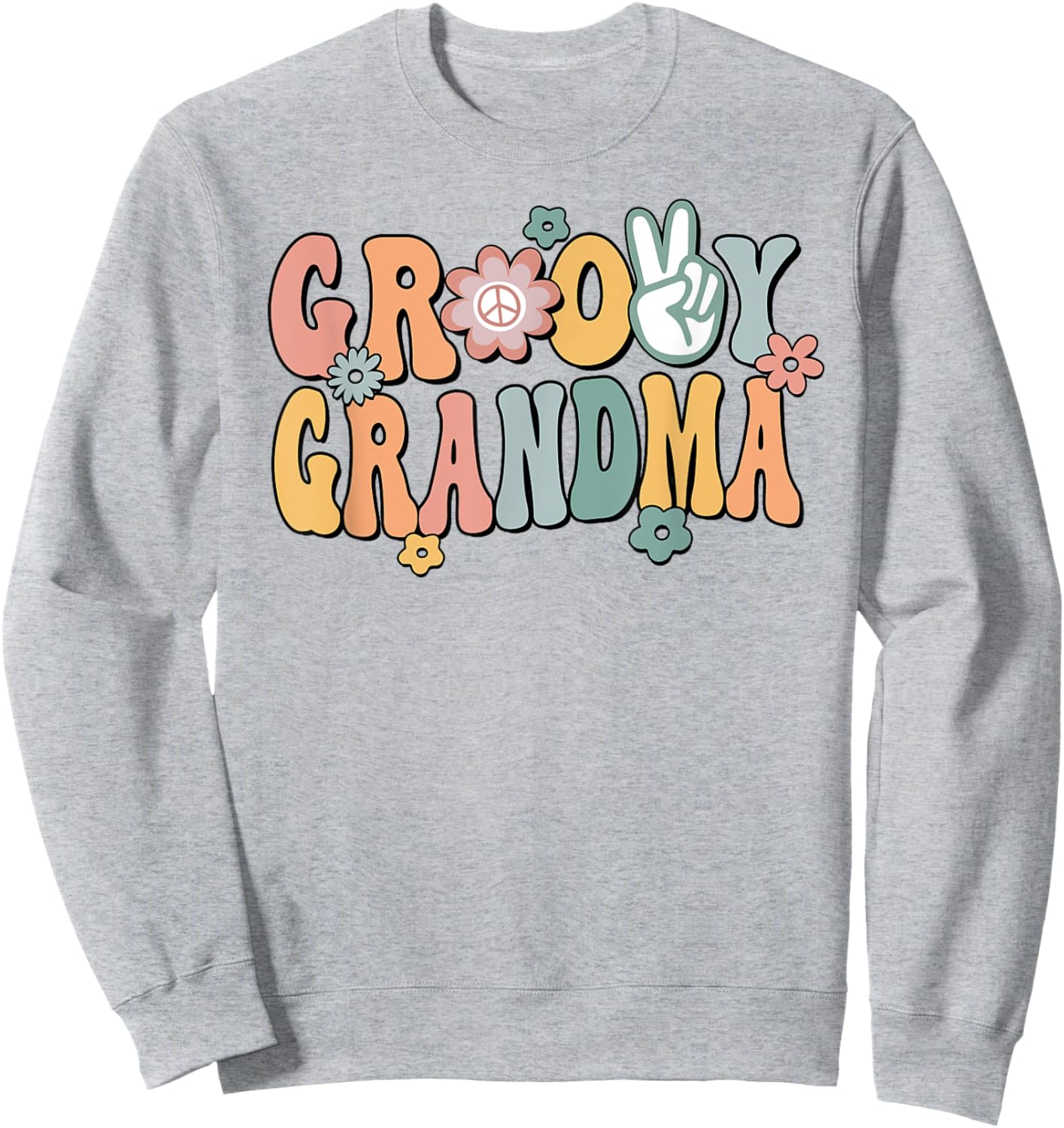 Groovy Grandma Retro Gigi Matching Family 1st Birthday Party Sweatshirt - Sweatshirt | Ash