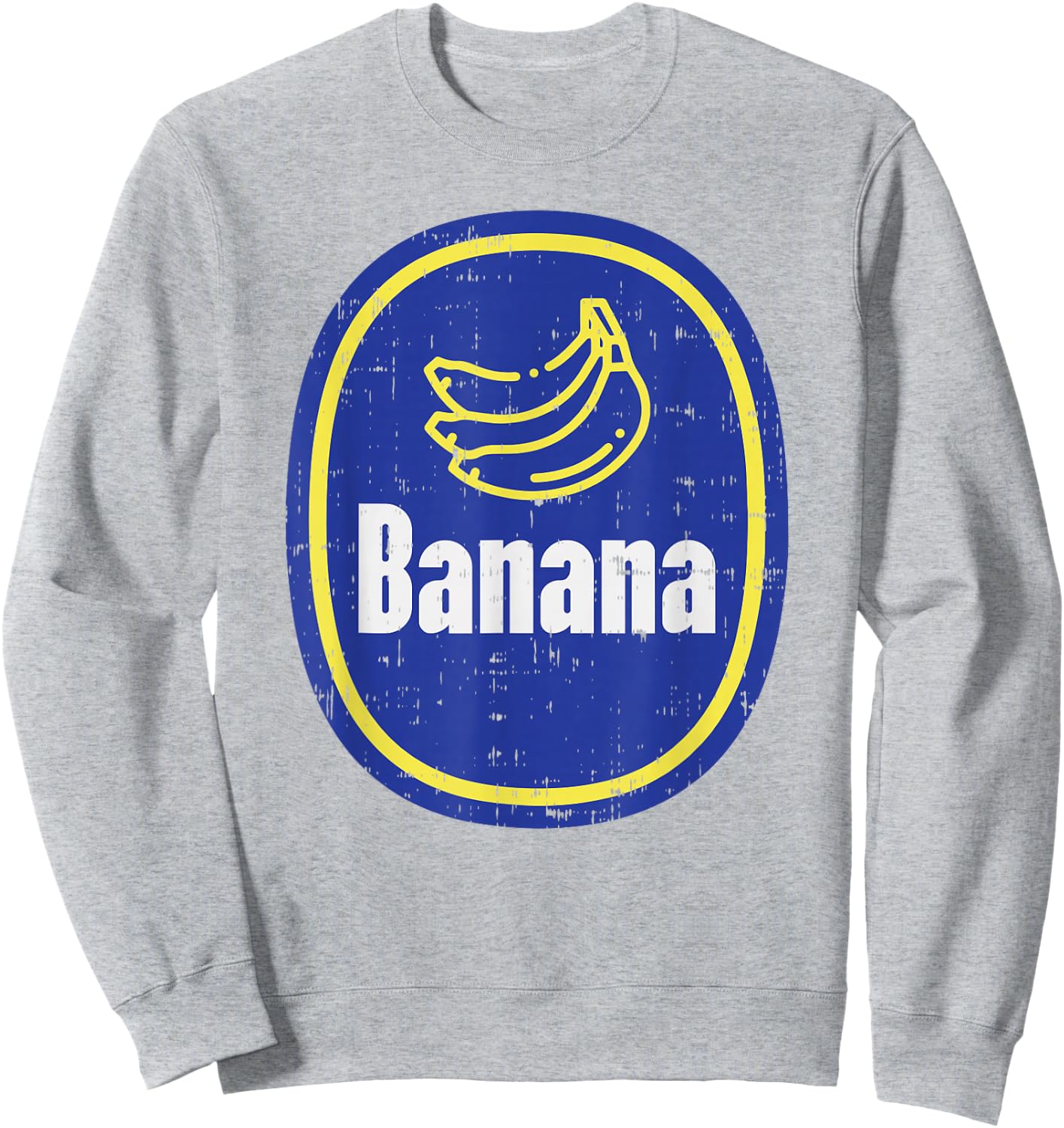Banana Sticker Funny Fruit Lazy DIY Easy Halloween Costume Sweatshirt - Sweatshirt | Ash