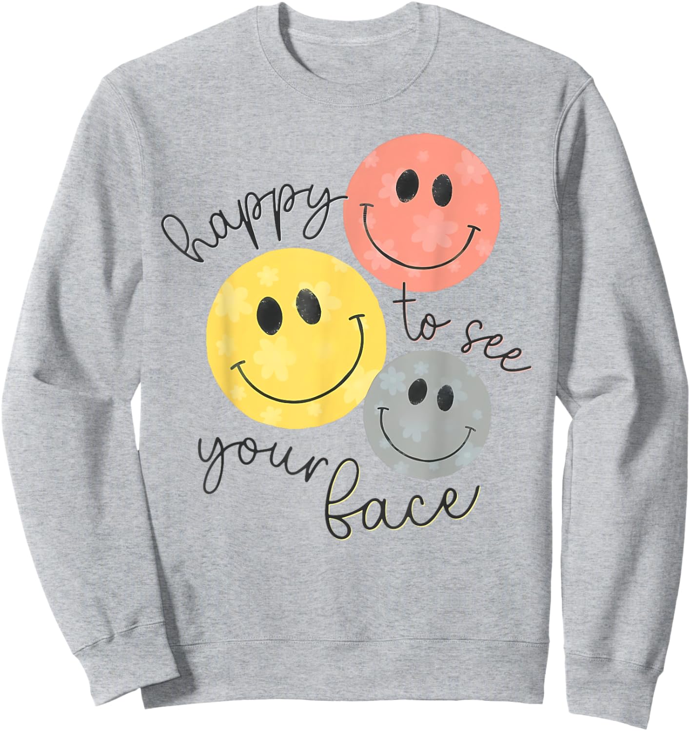 Happy To See Your Face Teacher Disco Ball Back To School Sweatshirt - Sweatshirt | Ash