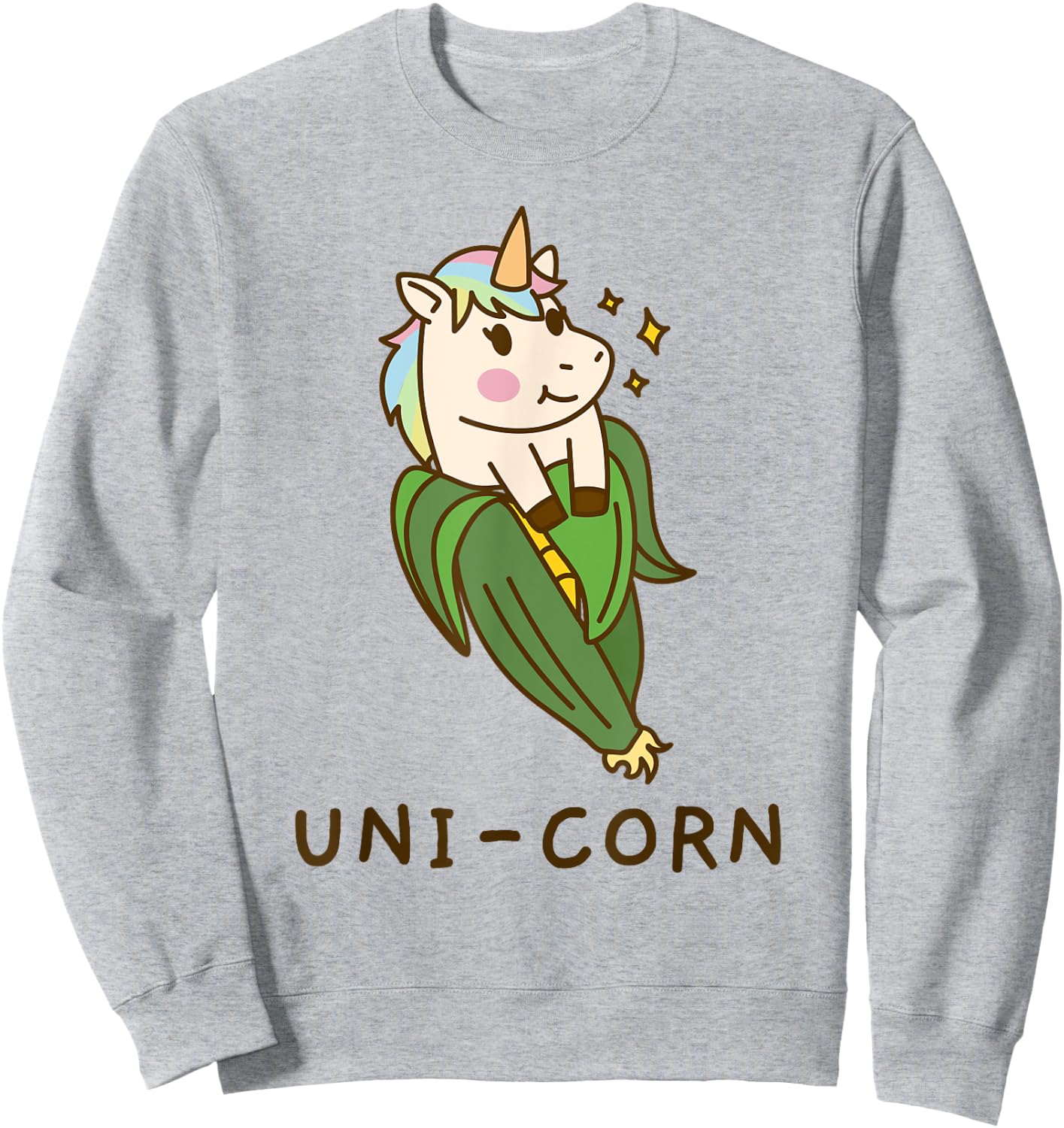 Uni Corn Unicorn on the cob funny cute birthday gift Sweatshirt - Sweatshirt | Ash