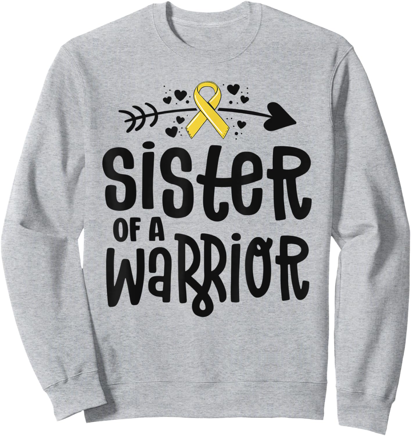 Sister Of A Warrior Gift Family Childhood Cancer Awareness Sweatshirt - Sweatshirt | Ash