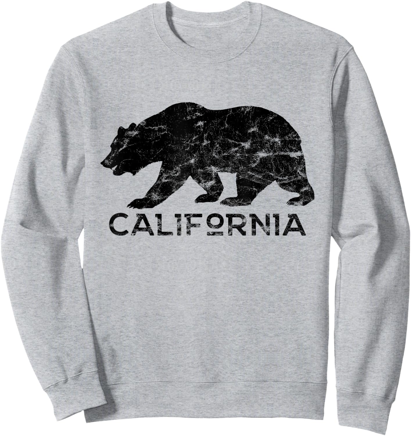 California Bear Retro Distressed Vintage Sweatshirt - Sweatshirt | Ash