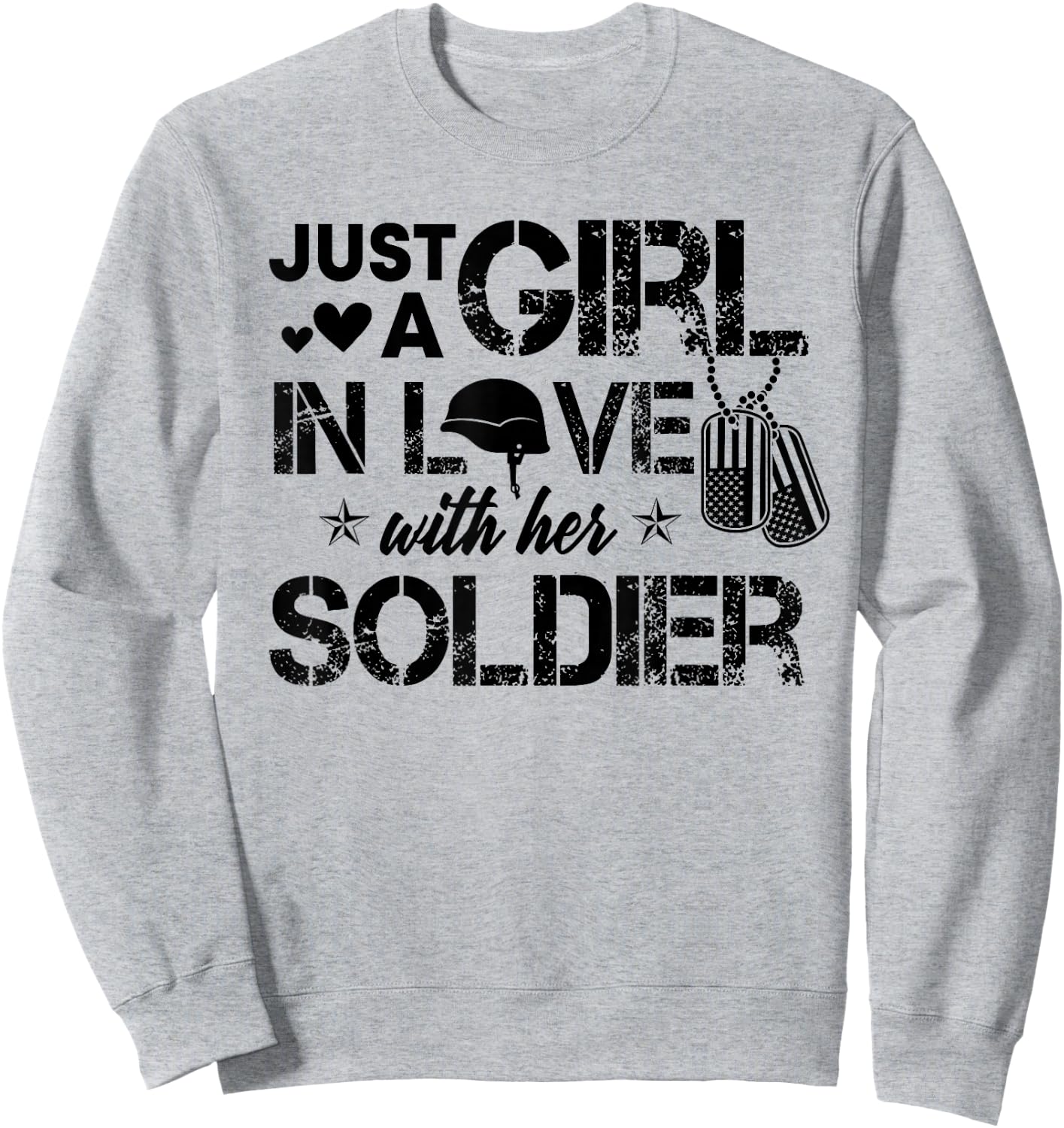 Just A Girl in Love with Her Soldier Army Girlfriend Wife Sweatshirt - Sweatshirt | Ash