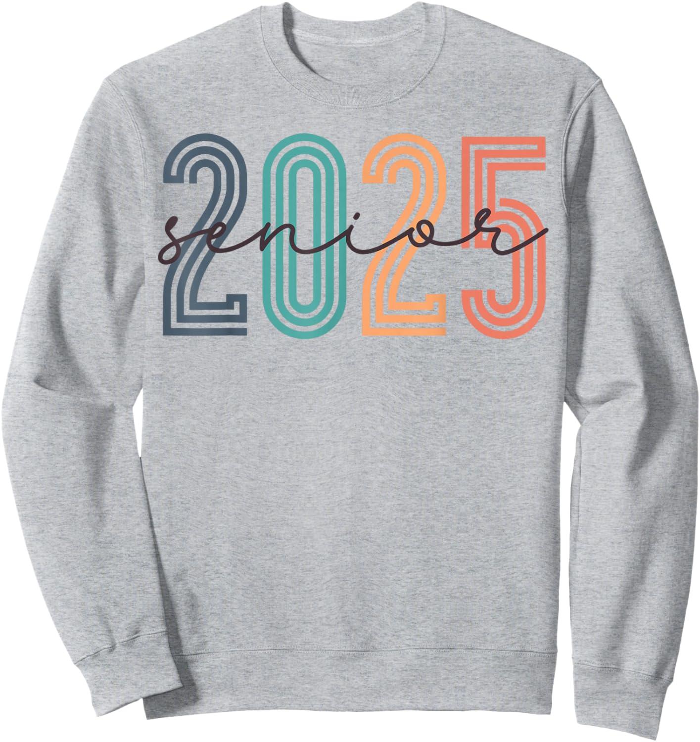 Senior 2025 Class Of 2025 Back To School Retro Graduation Sweatshirt - Sweatshirt | Ash