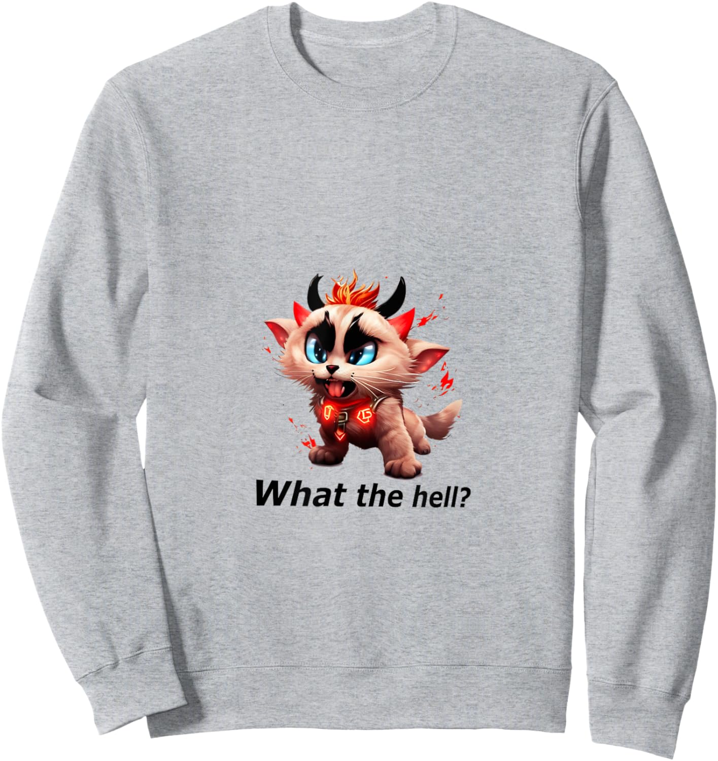 What the hell? Hell Cat - Devil Cat Sweatshirt - Sweatshirt | Ash
